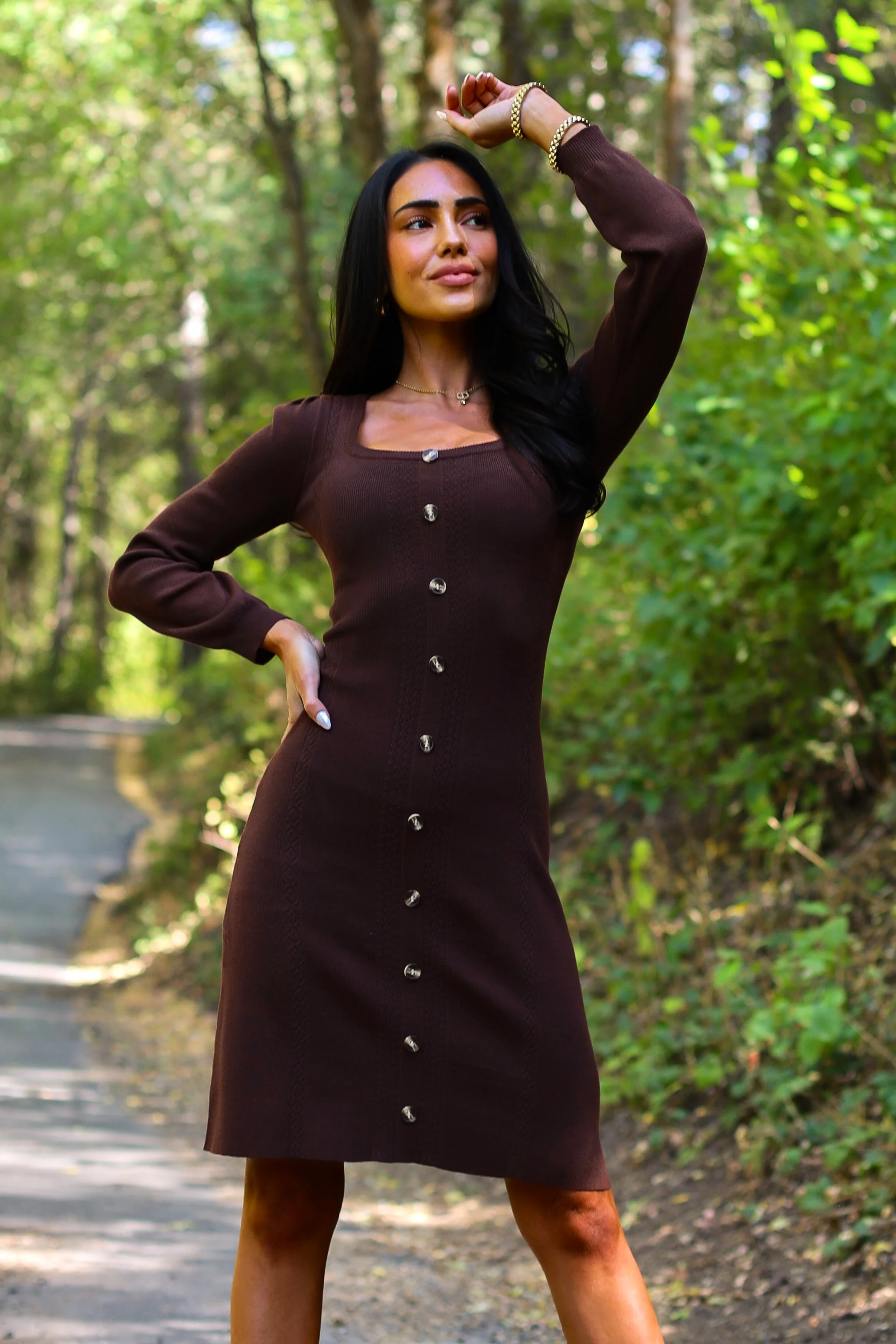 The Jodi Walnut Dresses - XNAUWBI