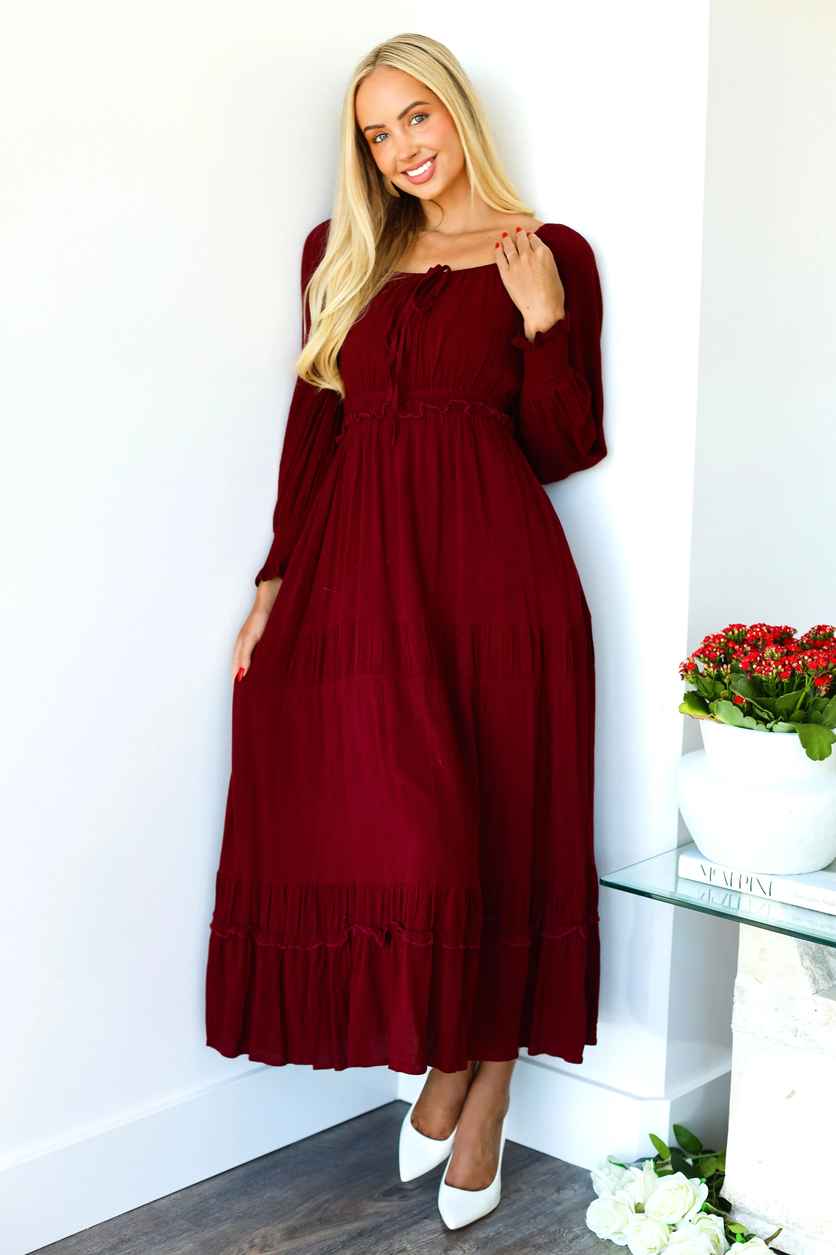 The Amalie Cherry Laquer Dresses - XNAUWBI