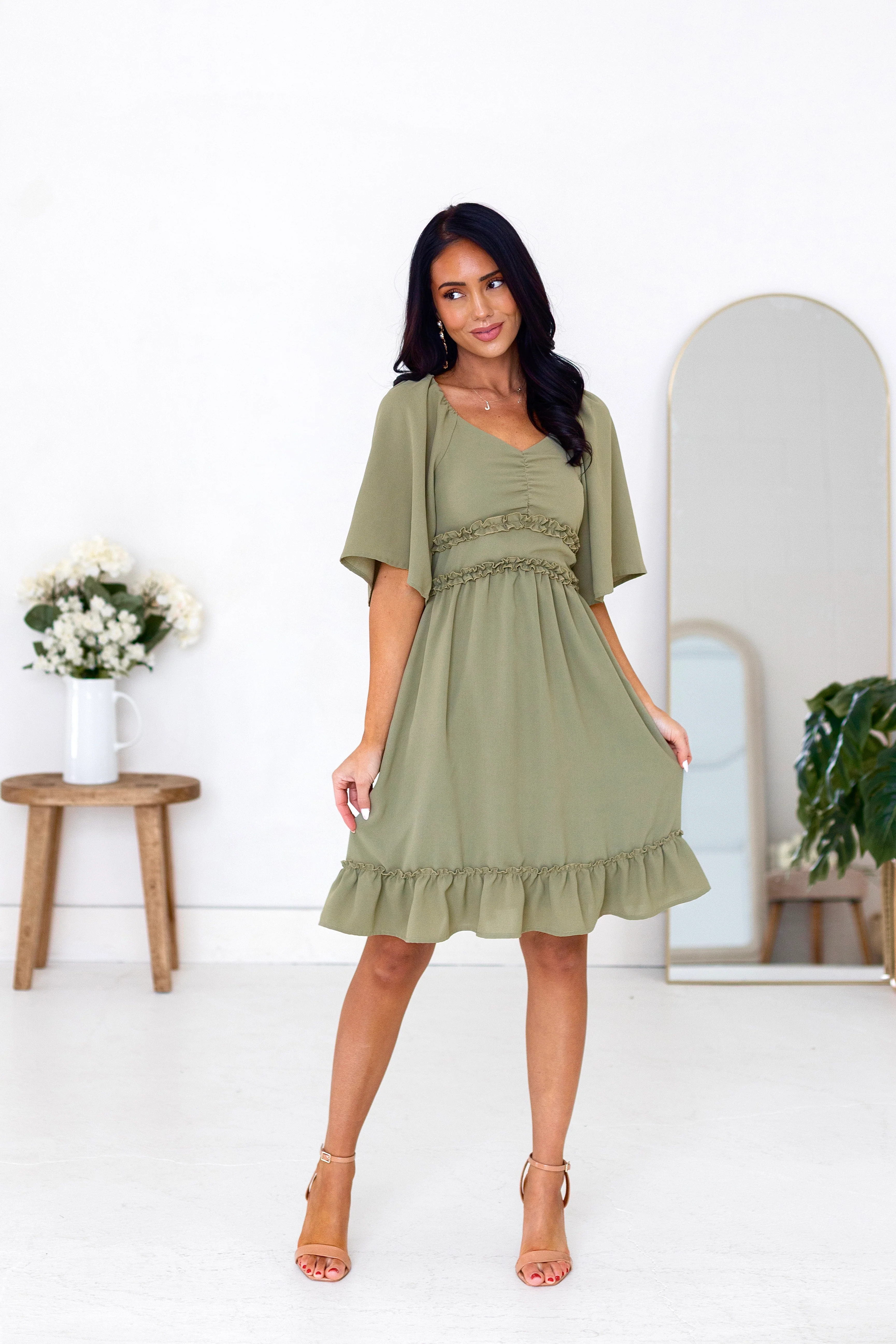 The Maya Pistachio Glow Dresses - XNAUWBI