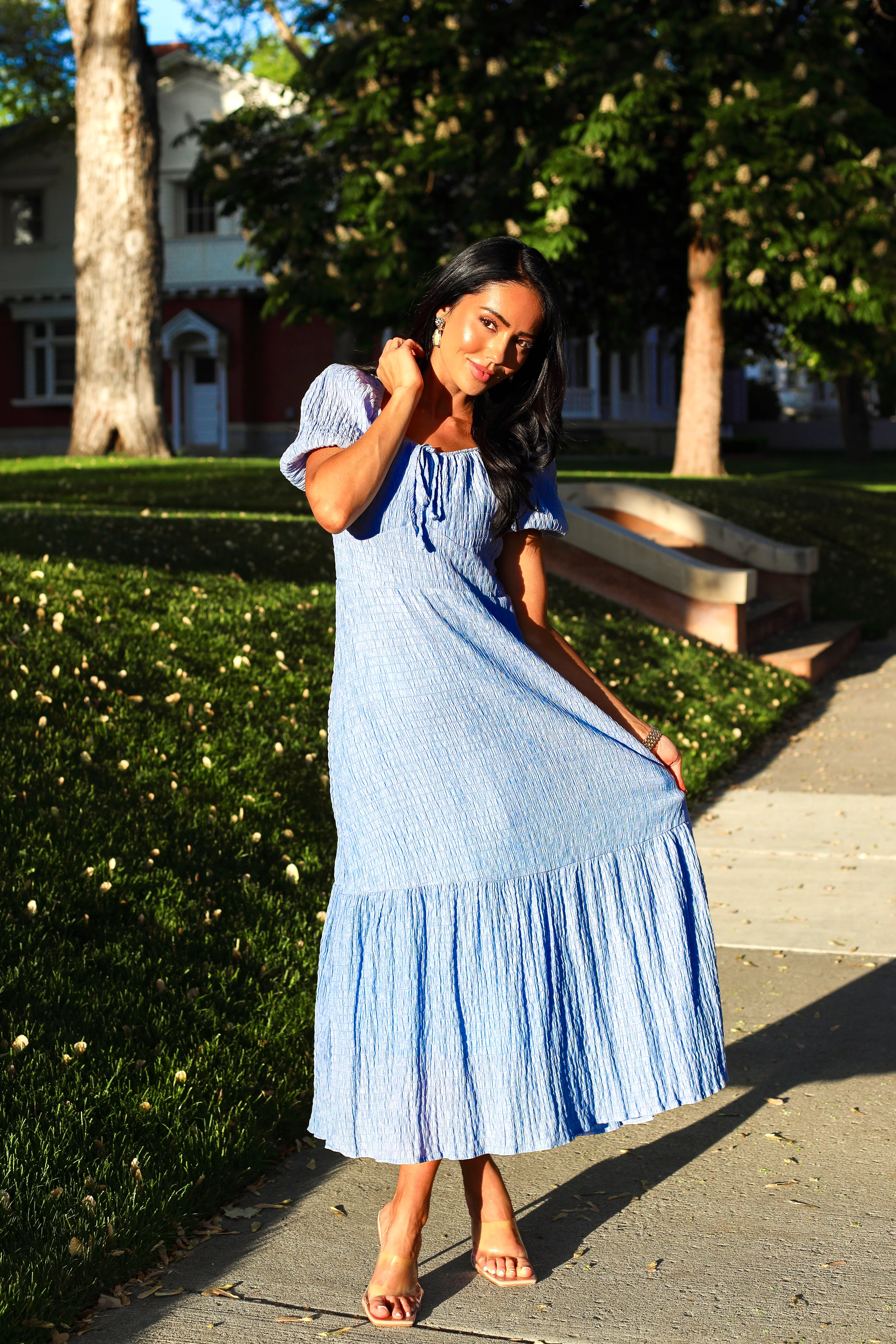 The Marlaine Light Blue Dresses - XNAUWBI
