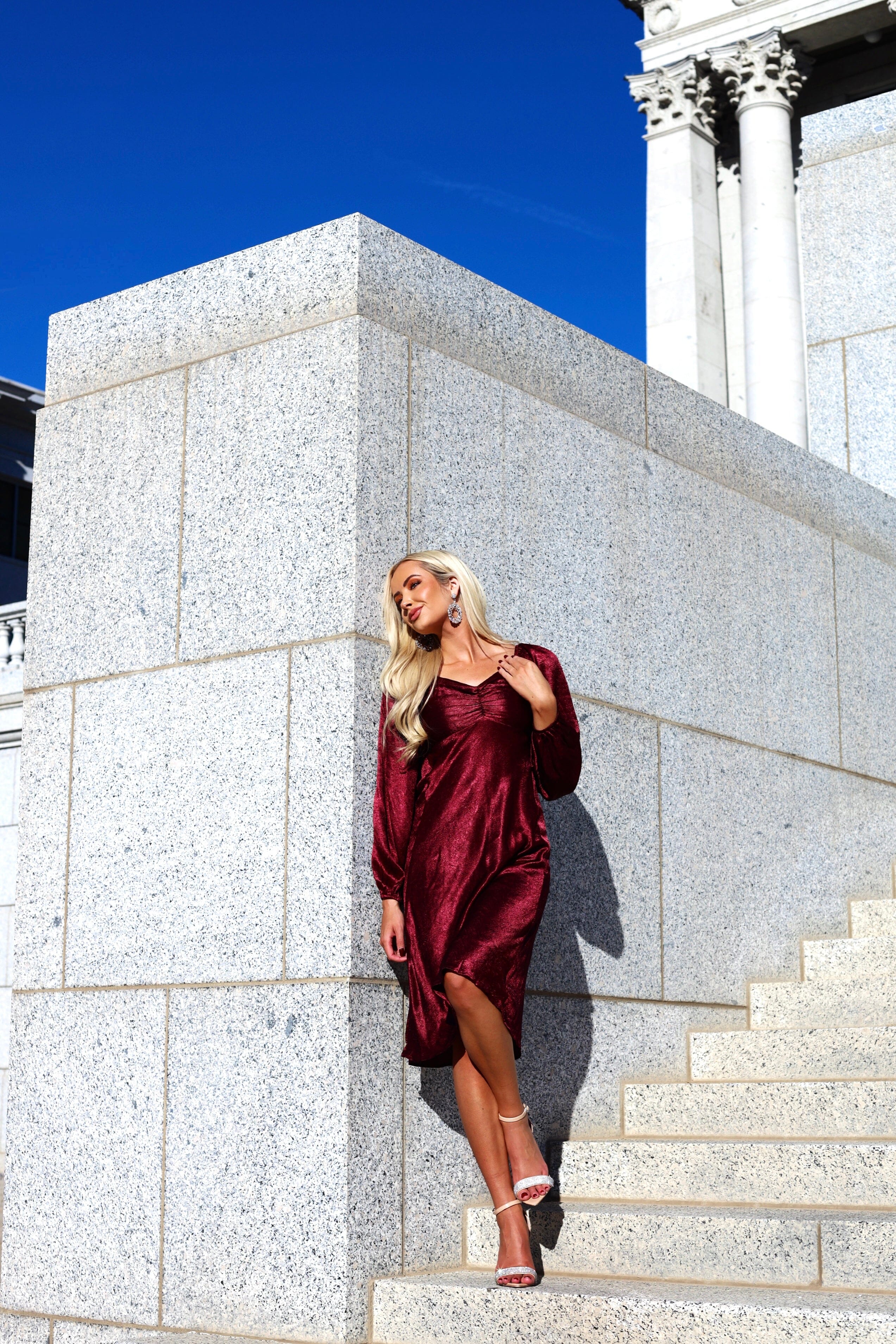 The Nellie Burgundy Dresses - XNAUWBI