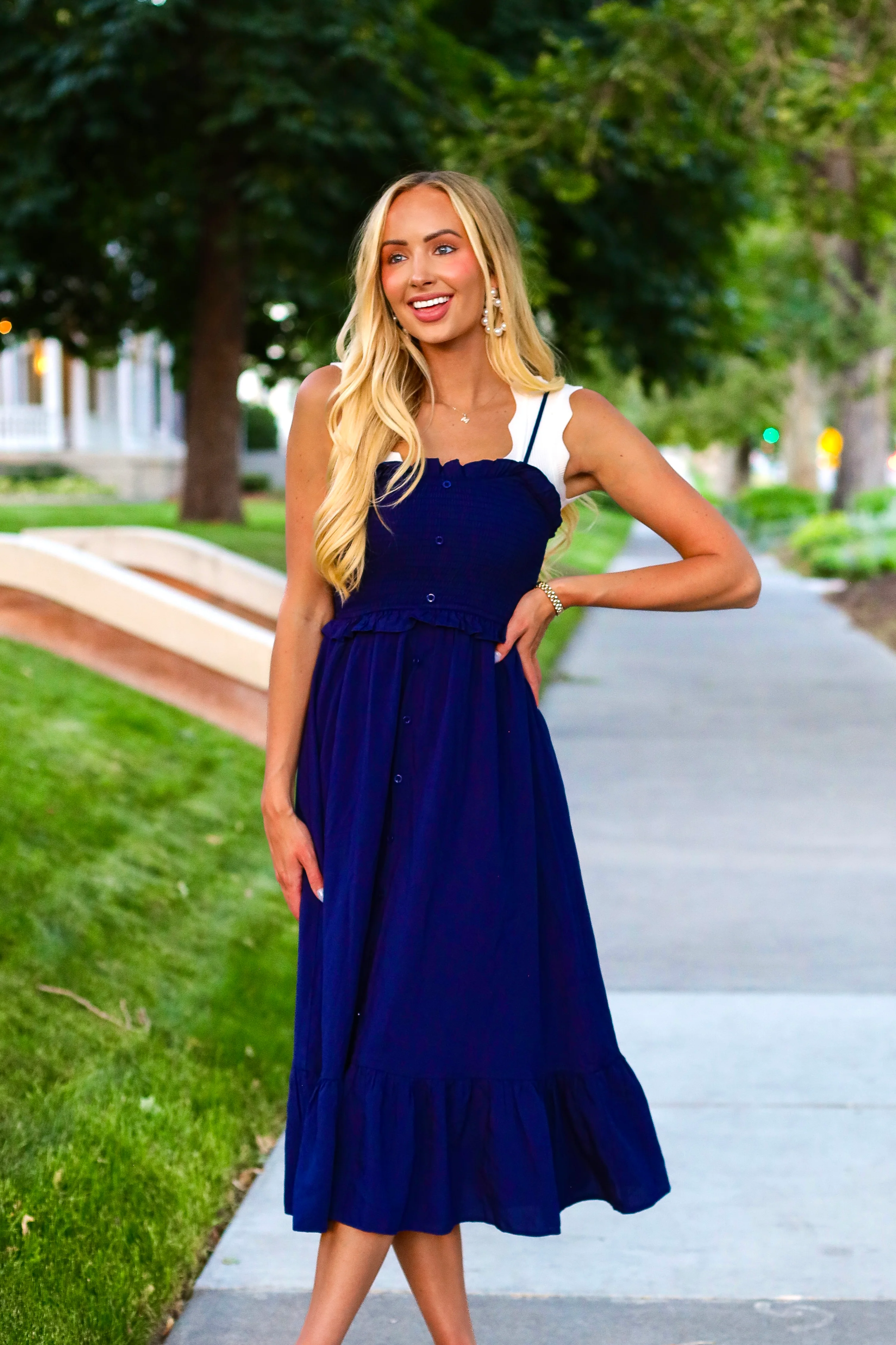 The Jones Passport Blue Dresses - XNAUWBI