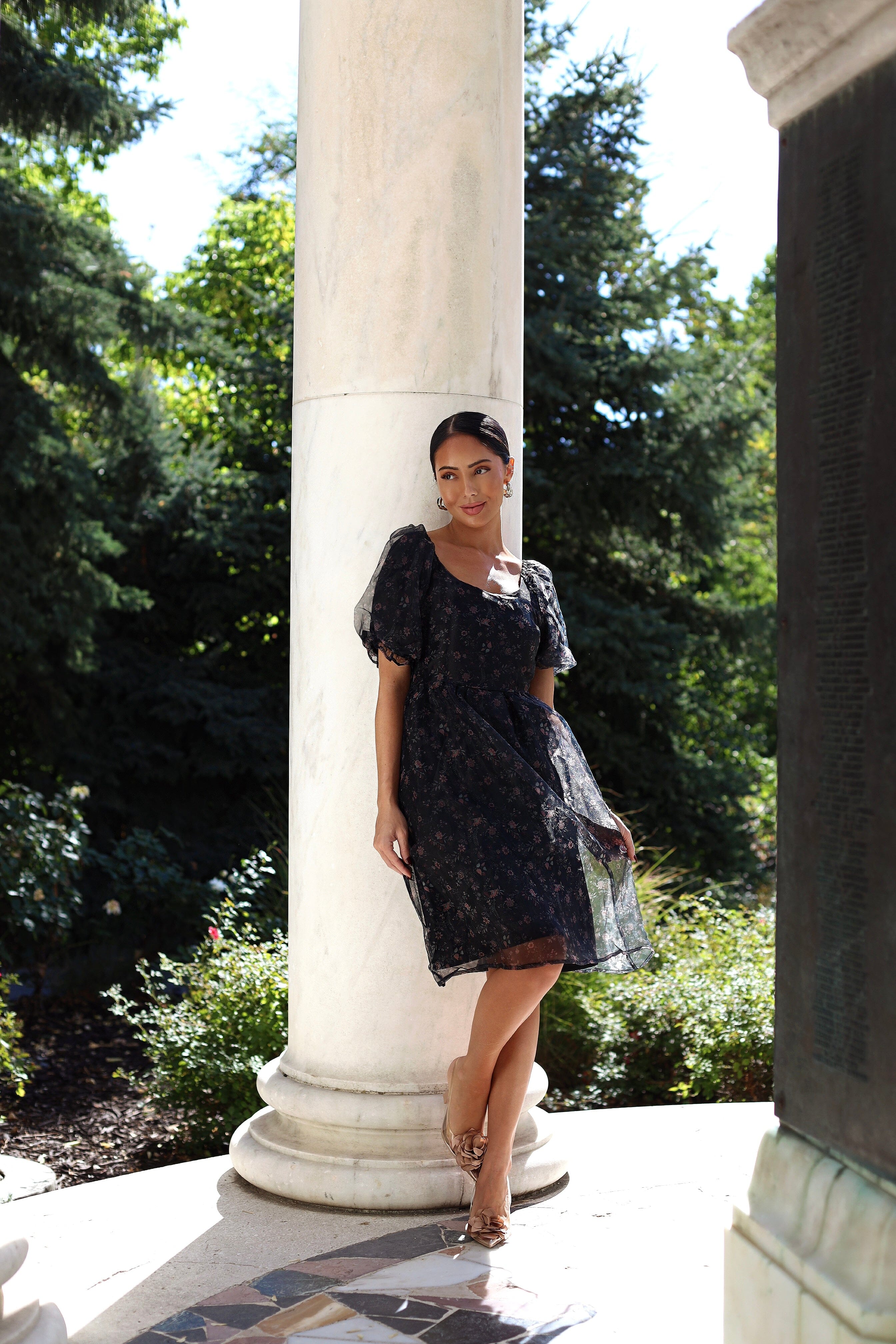 The Alta Black Floral Dresses - XNAUWBI