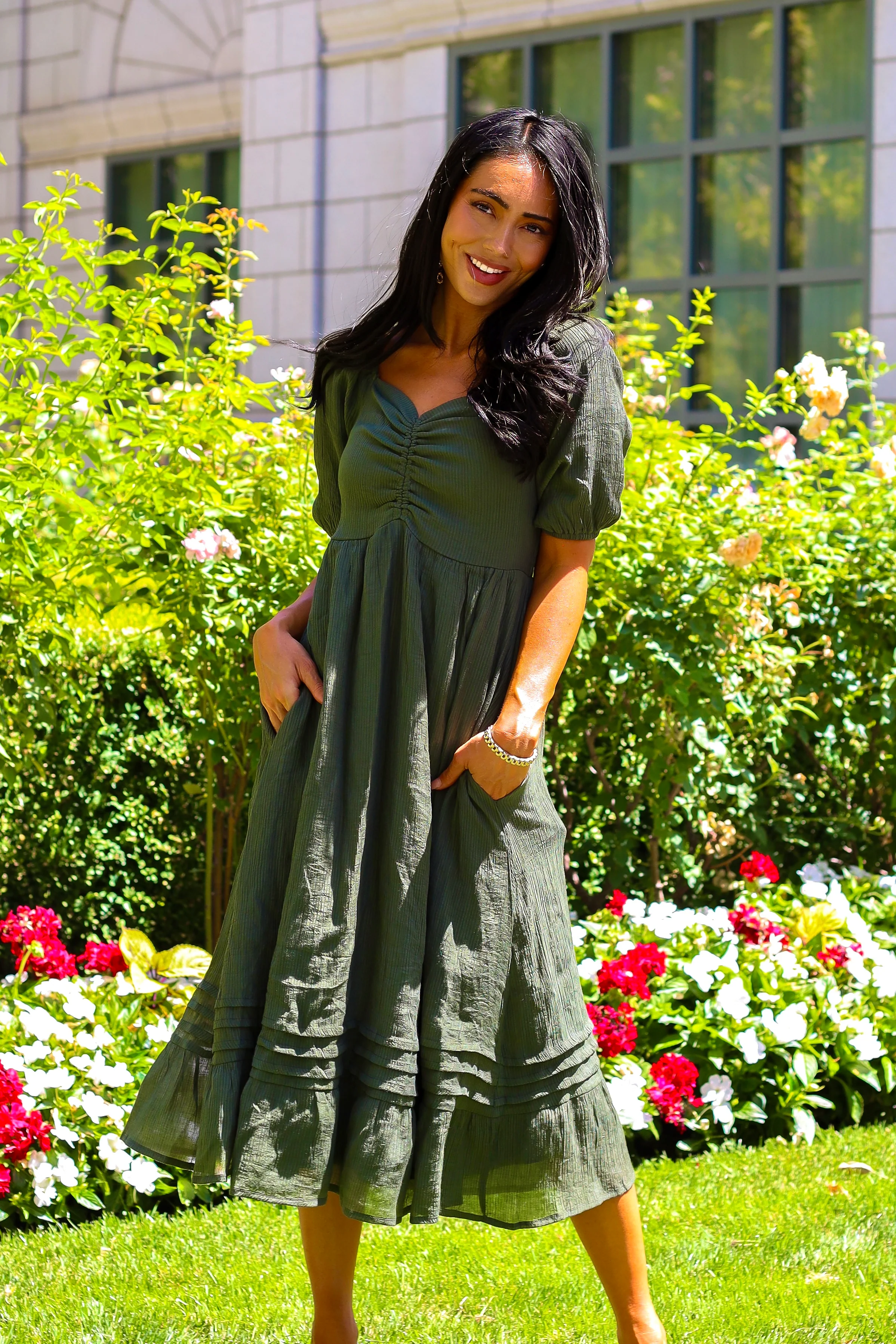 The Bronte Calla Green Dresses - XNAUWBI