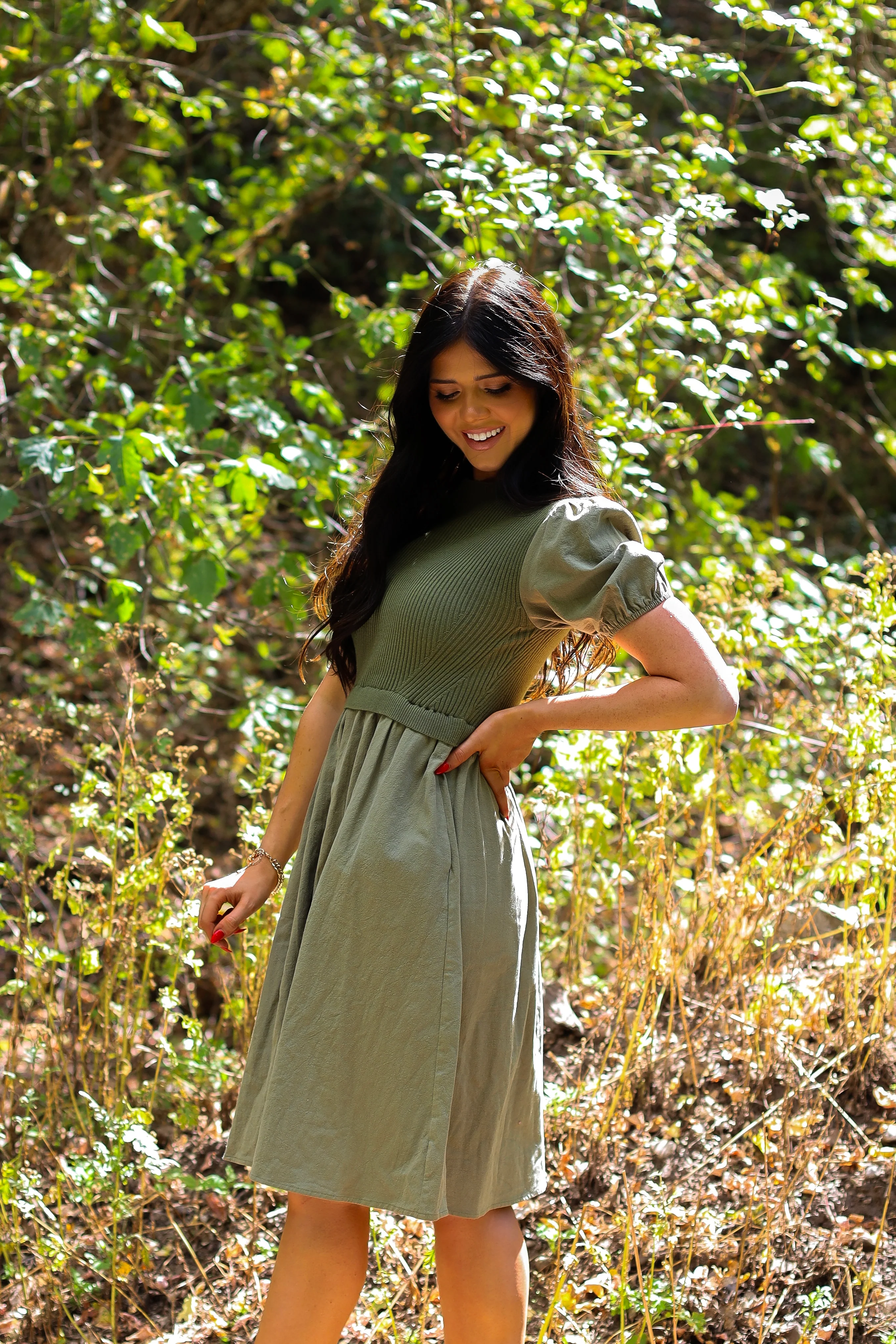 The Rosalie Dusty Olive Dresses - XNAUWBI