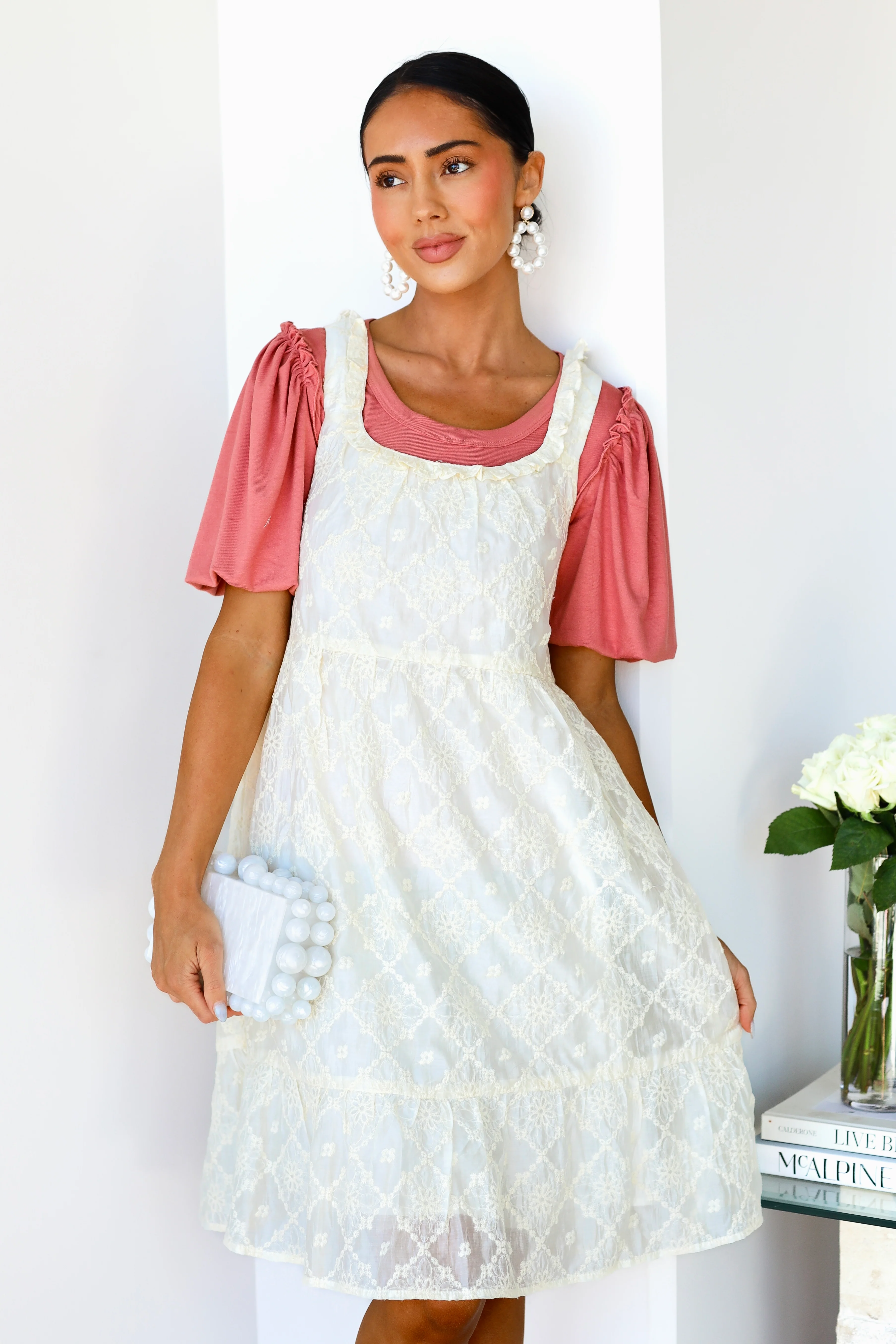 The Maddie Vintage Cream Dresses - XNAUWBI
