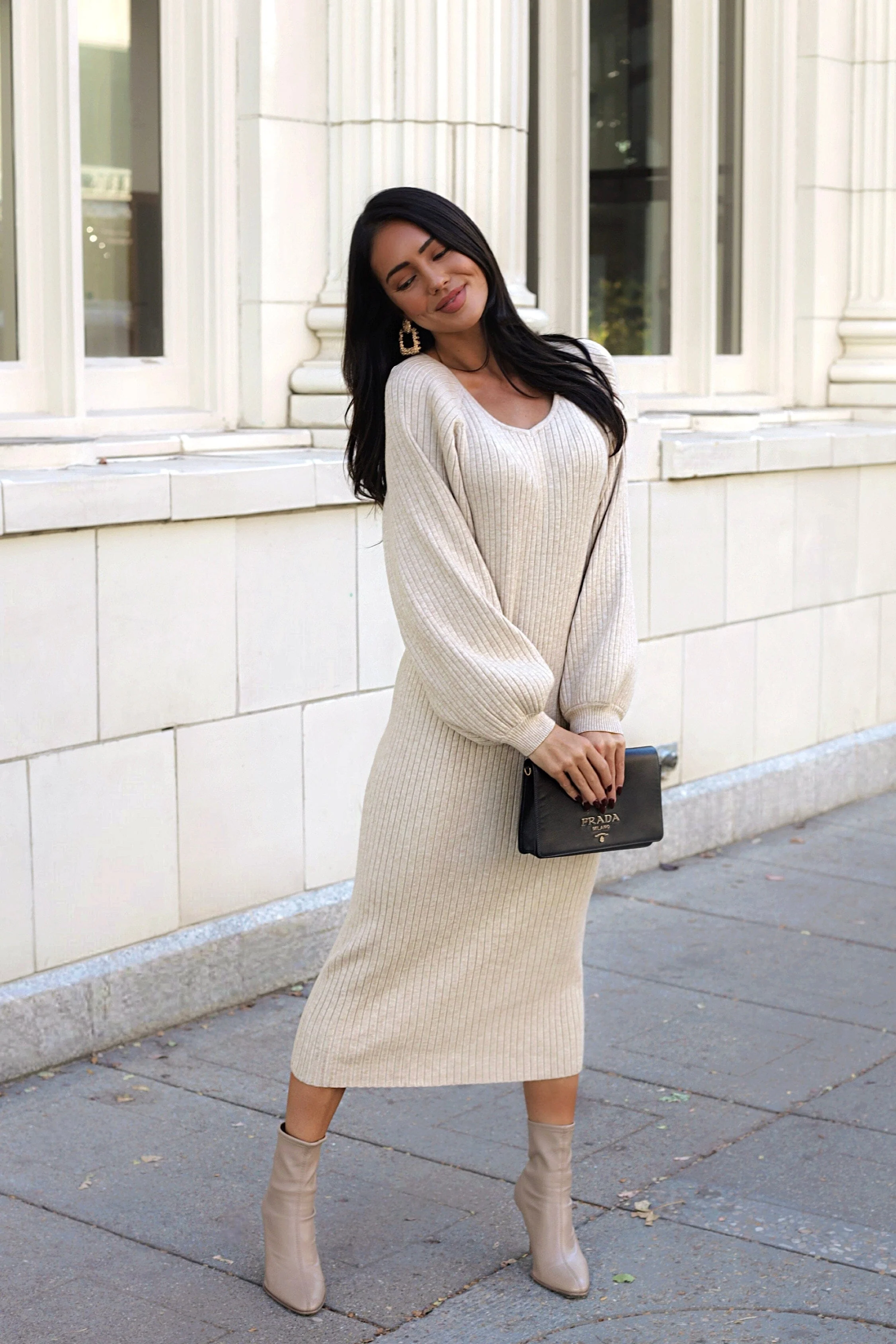 The Romee Oatmeal Dresses - XNAUWBI