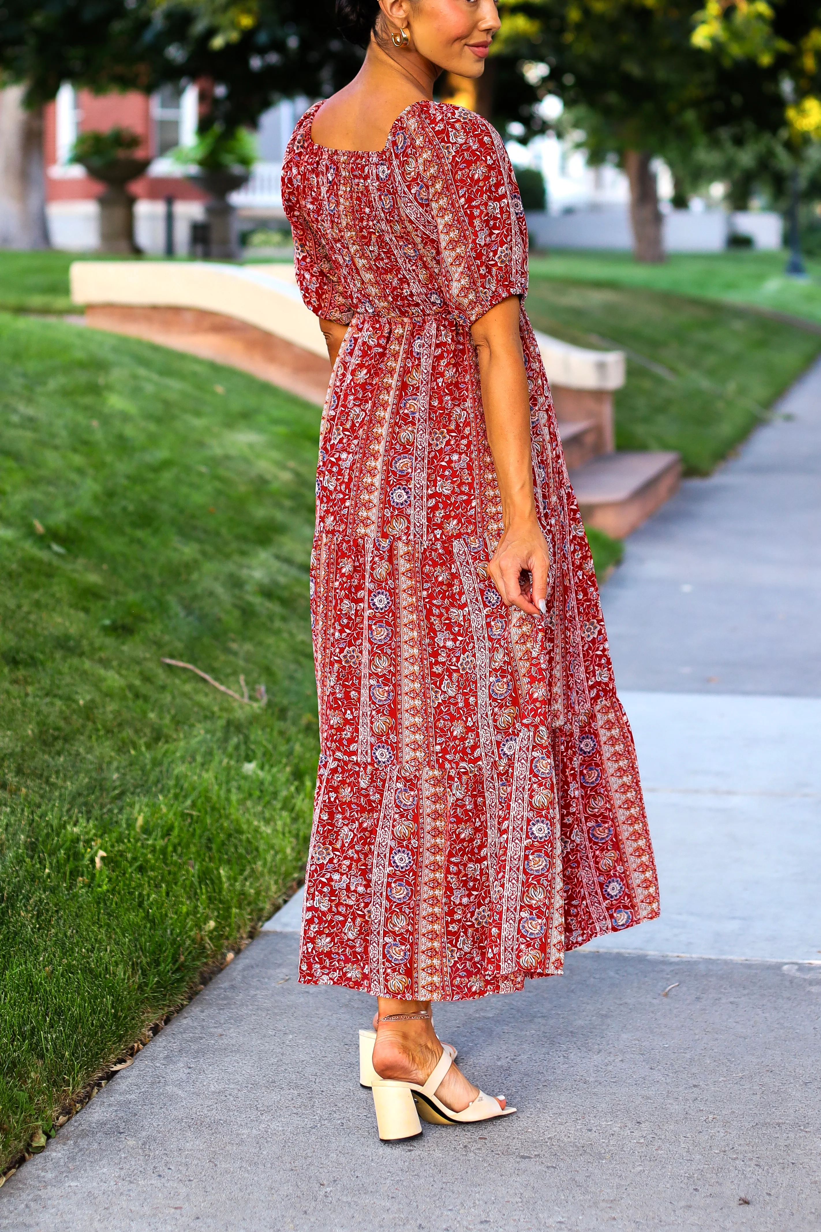 The Indy Red Aztec Dresses - XNAUWBI