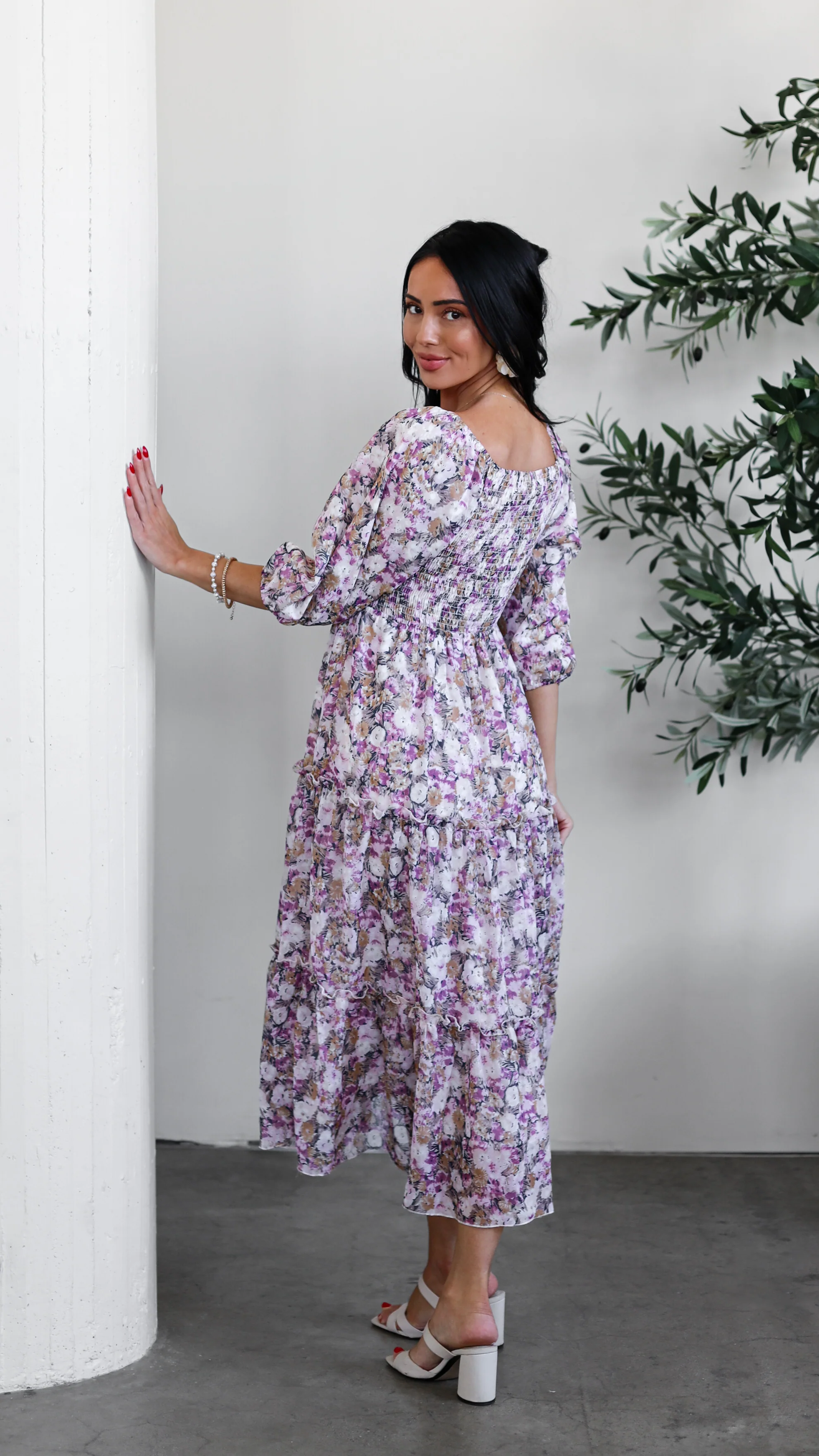 The Greta Lavender Lotus Dresses - XNAUWBI