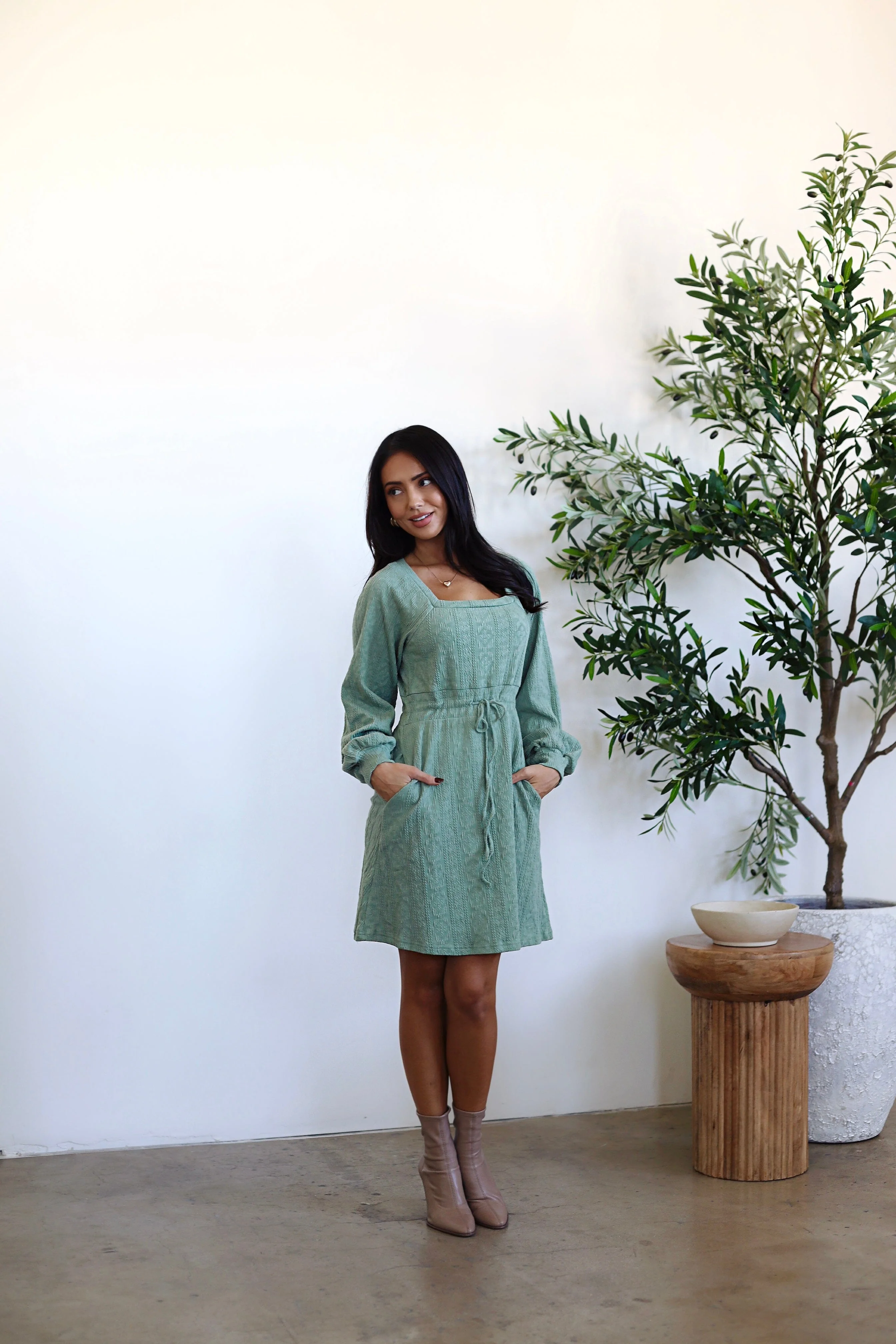 The Umma Sage Green Dresses - XNAUWBI