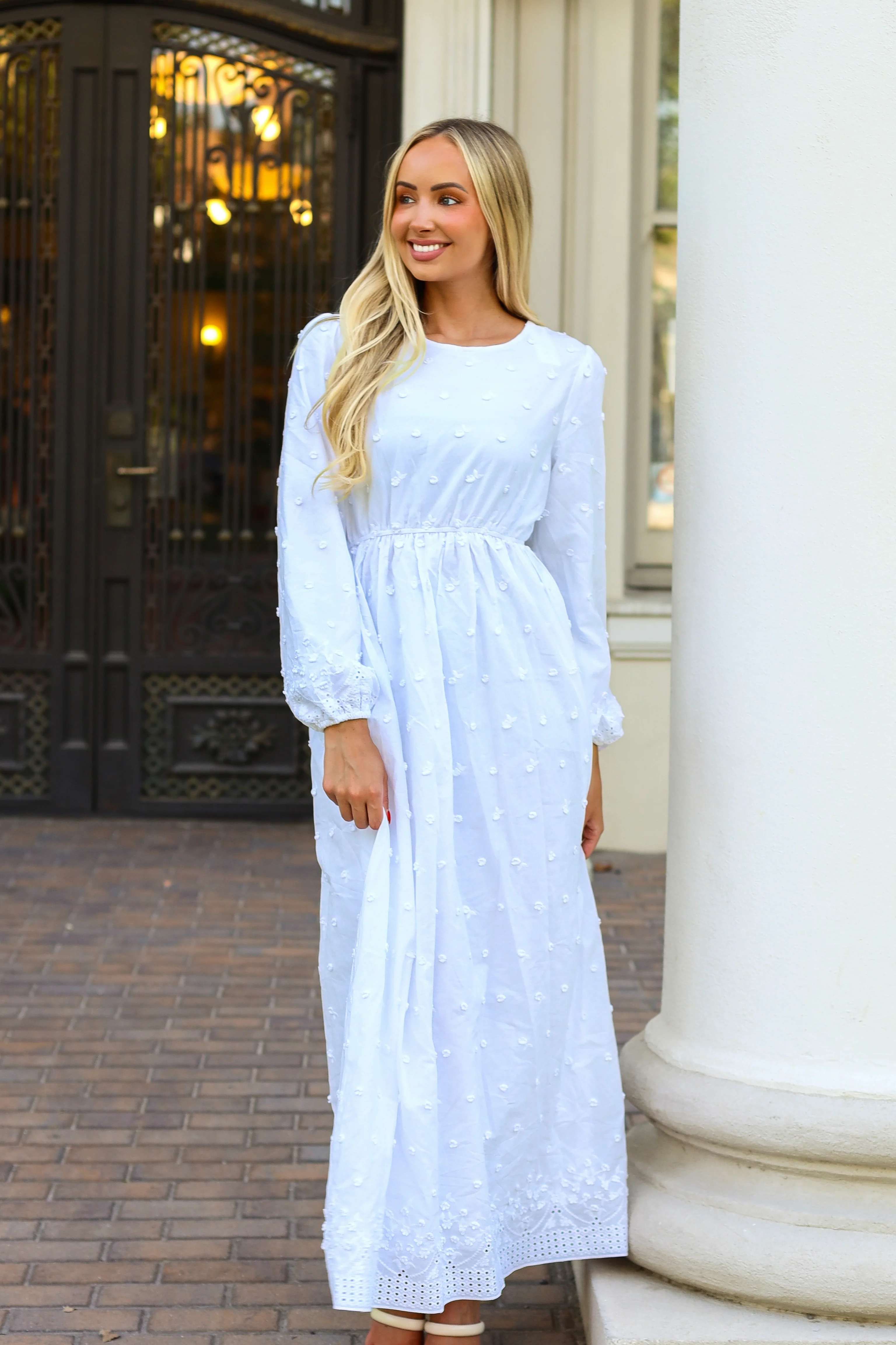 The Elowynn Pure White Dresses - XNAUWBI
