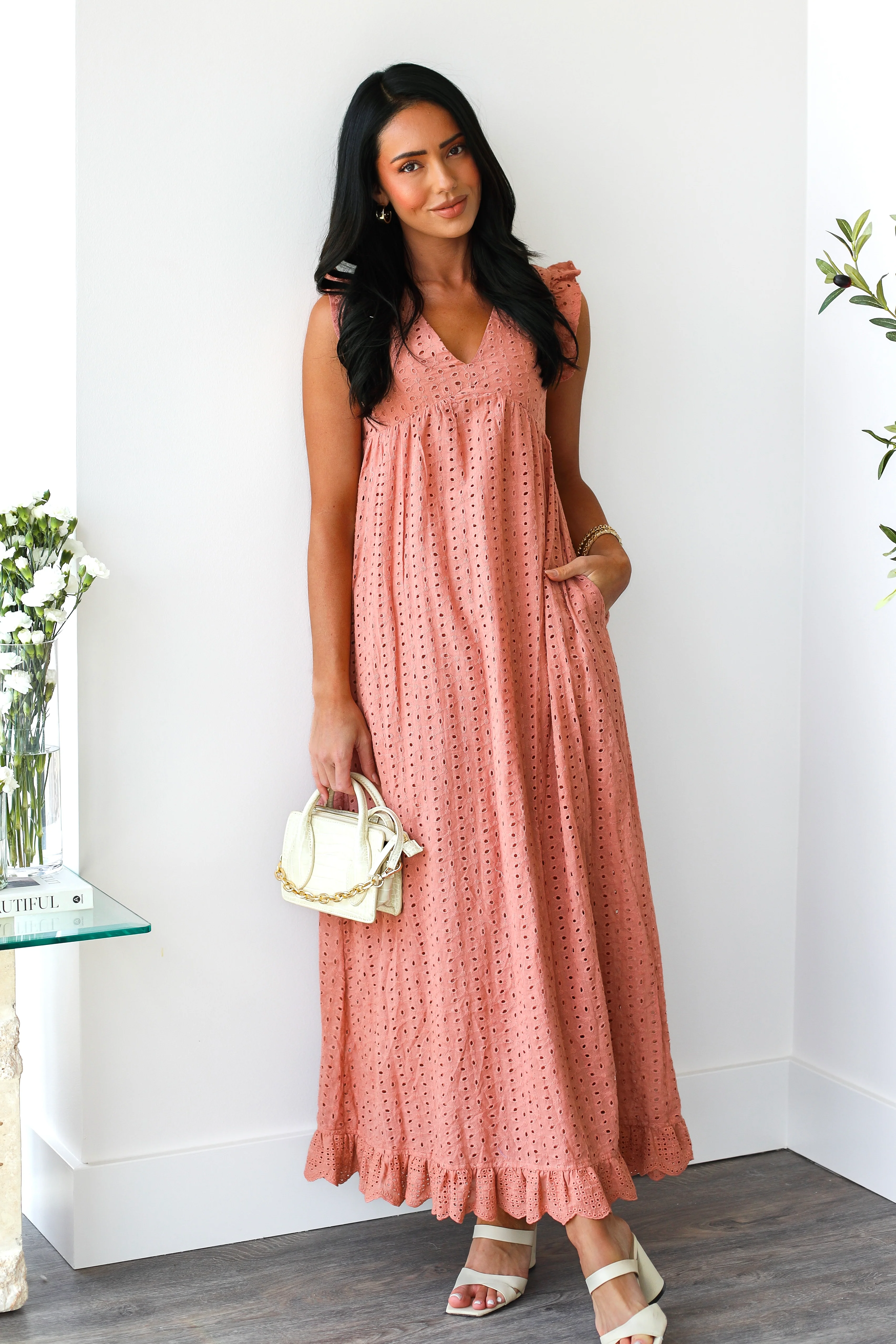 The Dutton Light Coral Dresses - XNAUWBI