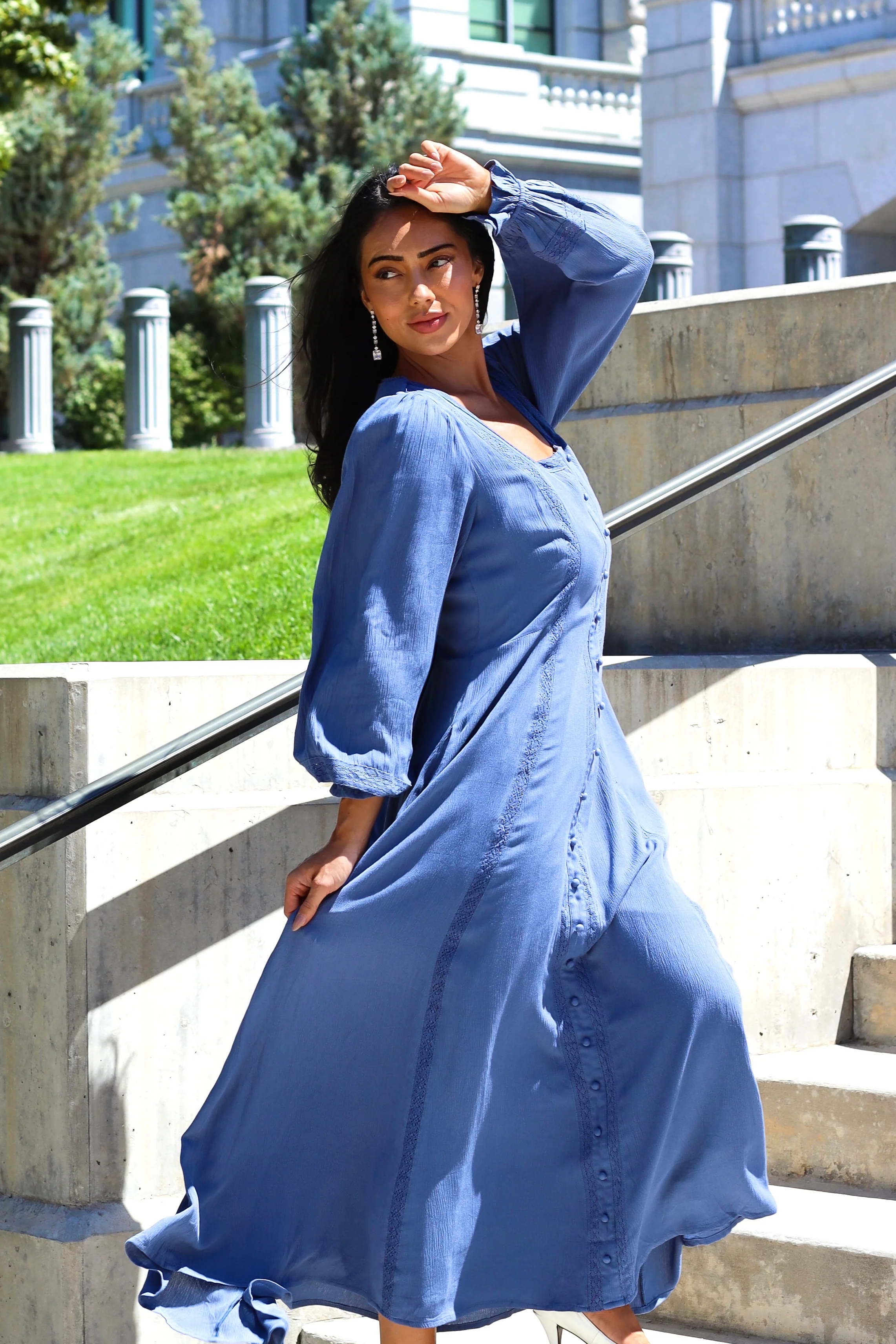 The Brett Elemental Blue Dresses - XNAUWBI