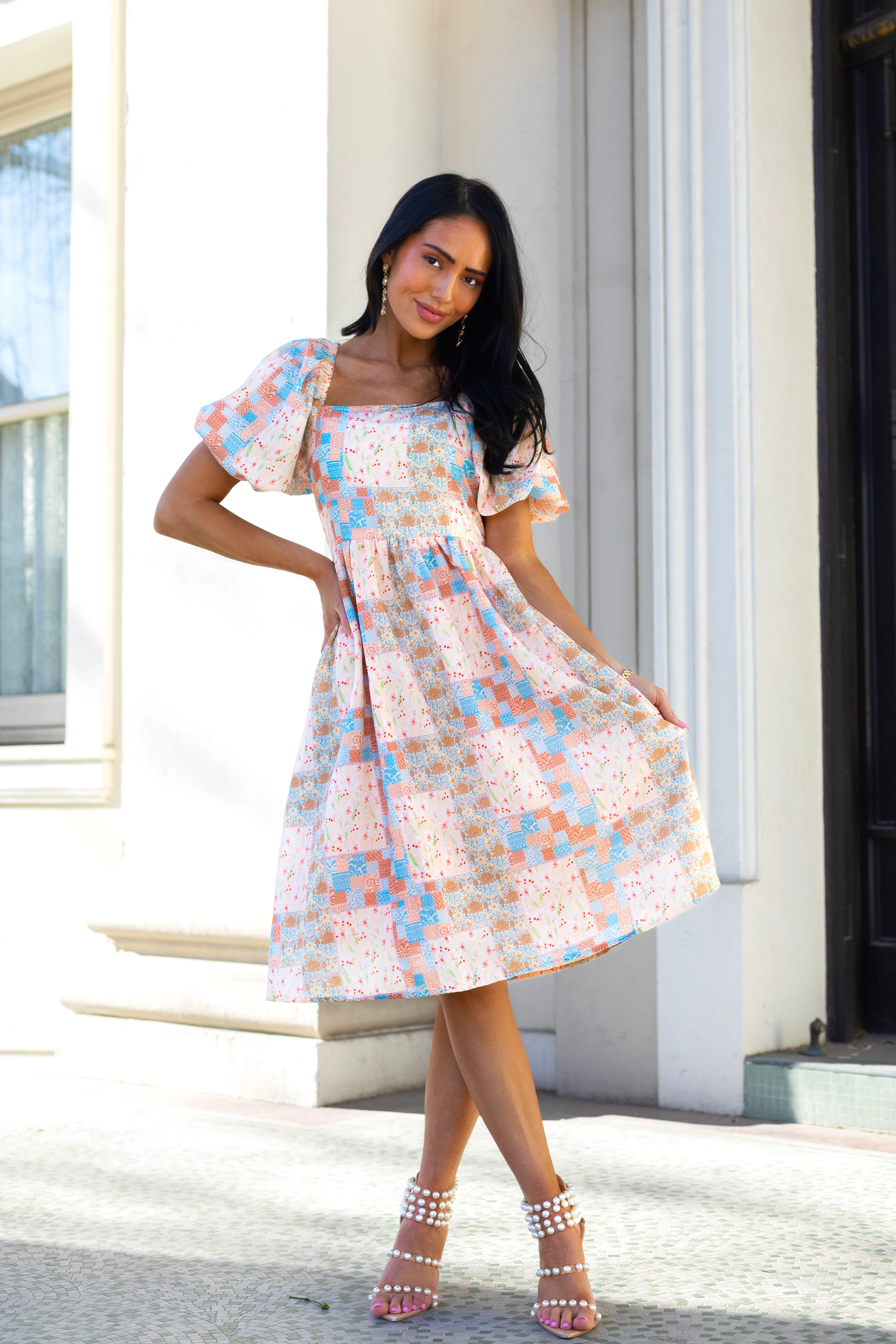 The Gemma Patchwork Floral Dresses - XNAUWBI