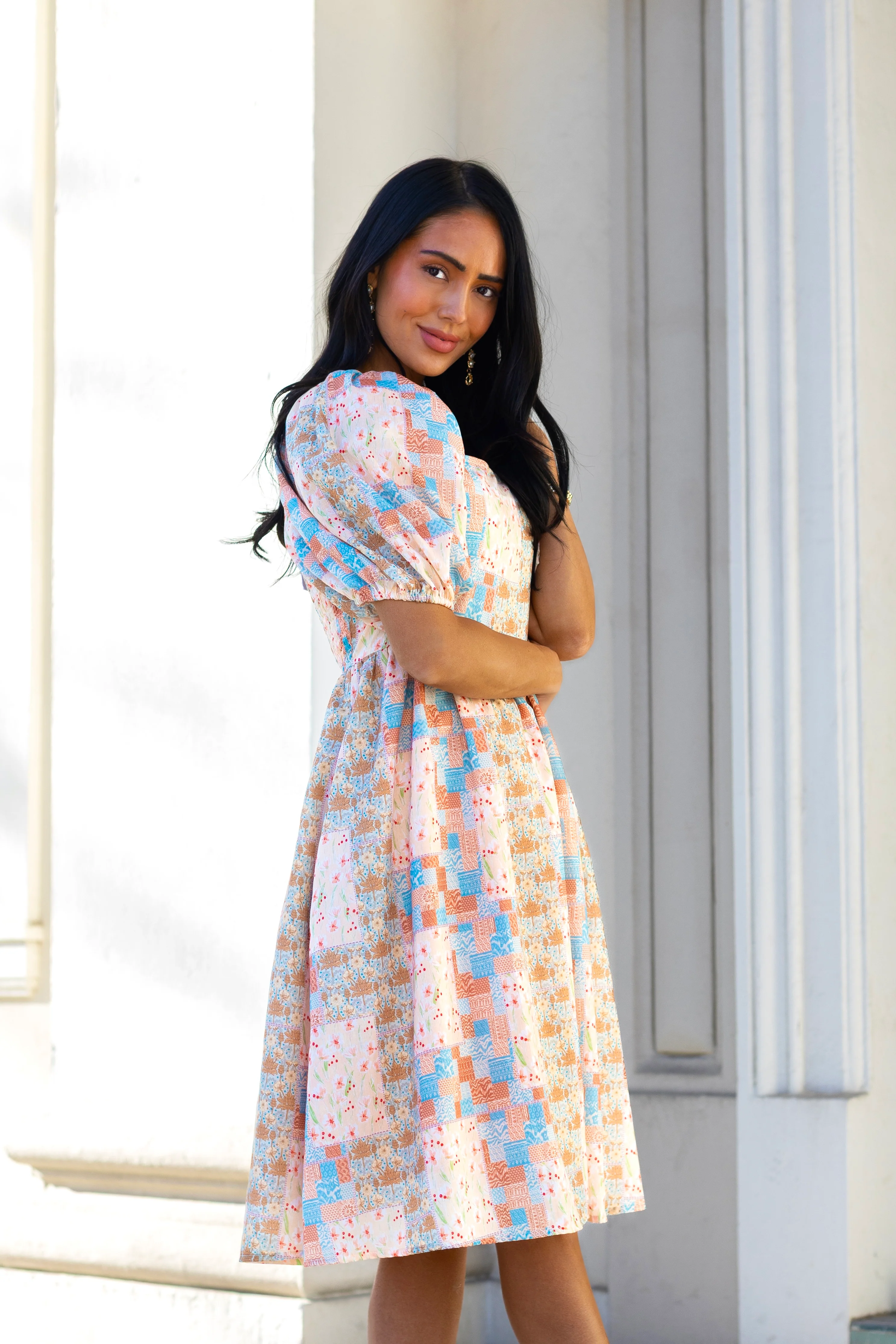 The Gemma Patchwork Floral Dresses - XNAUWBI