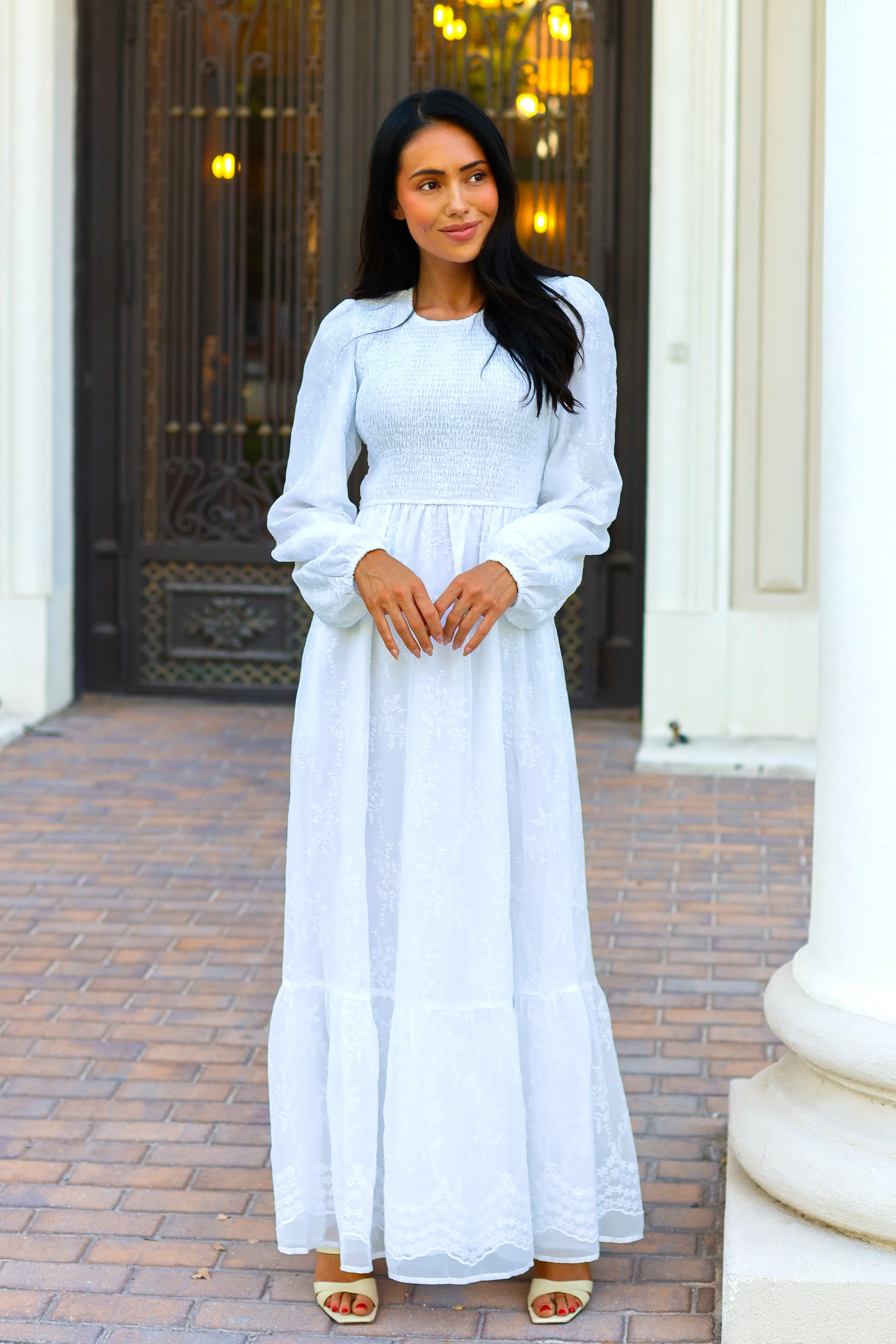 The Memrie Pure White Dresses - XNAUWBI