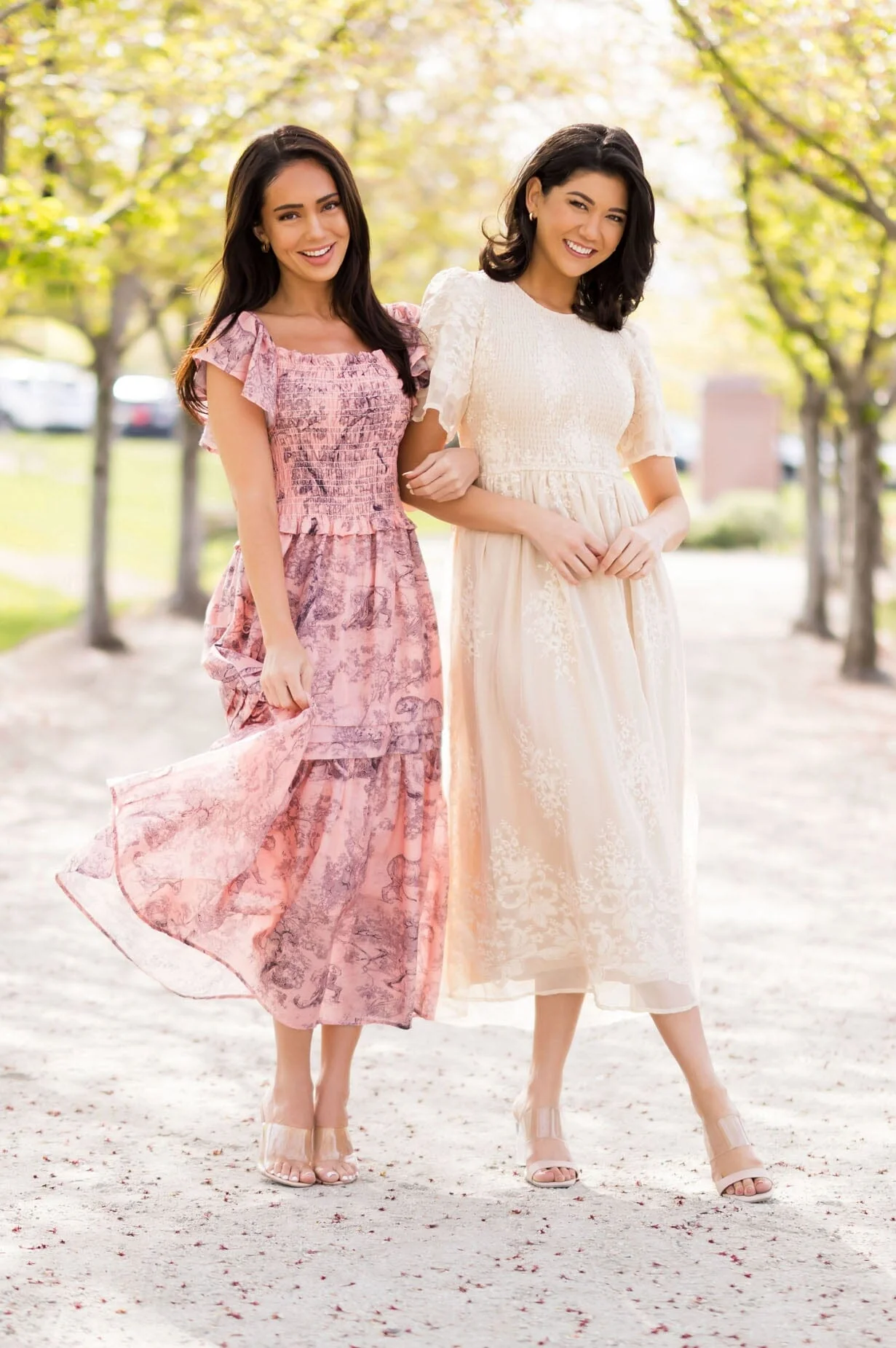 The Sonnet Champagne Embroidery & Lace Dresses - XNAUWBI