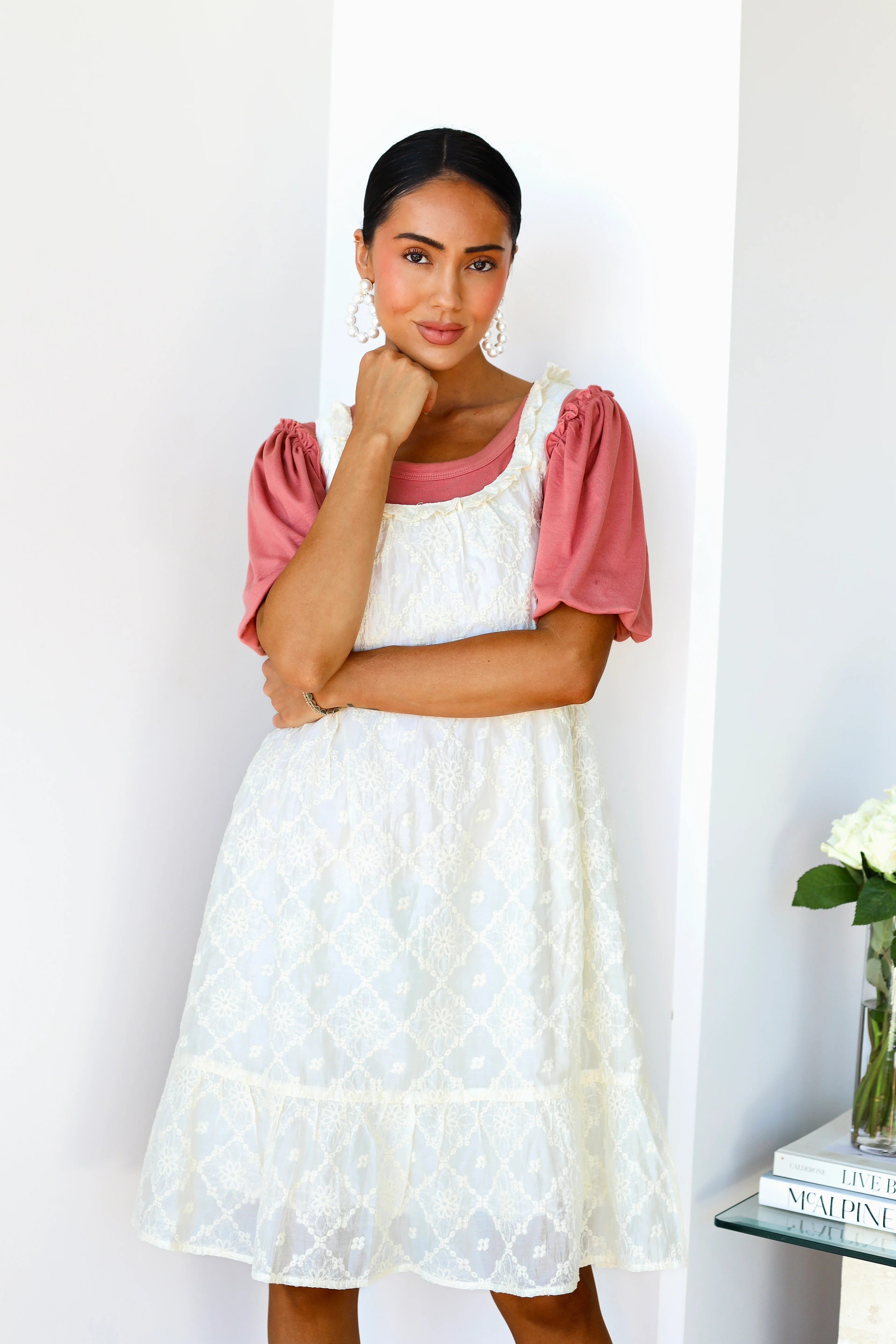 The Maddie Vintage Cream Dresses - XNAUWBI