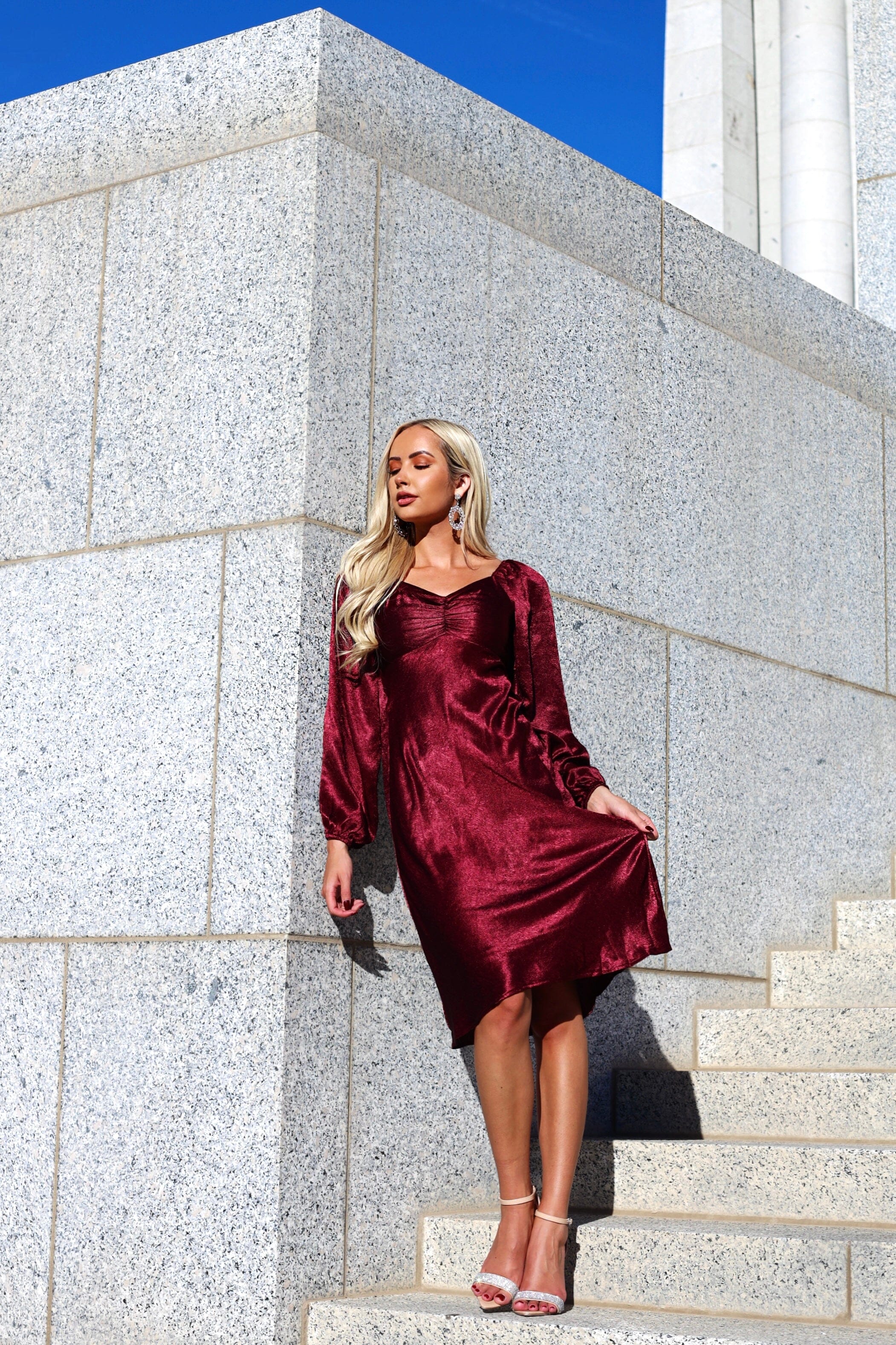 The Nellie Burgundy Dresses - XNAUWBI