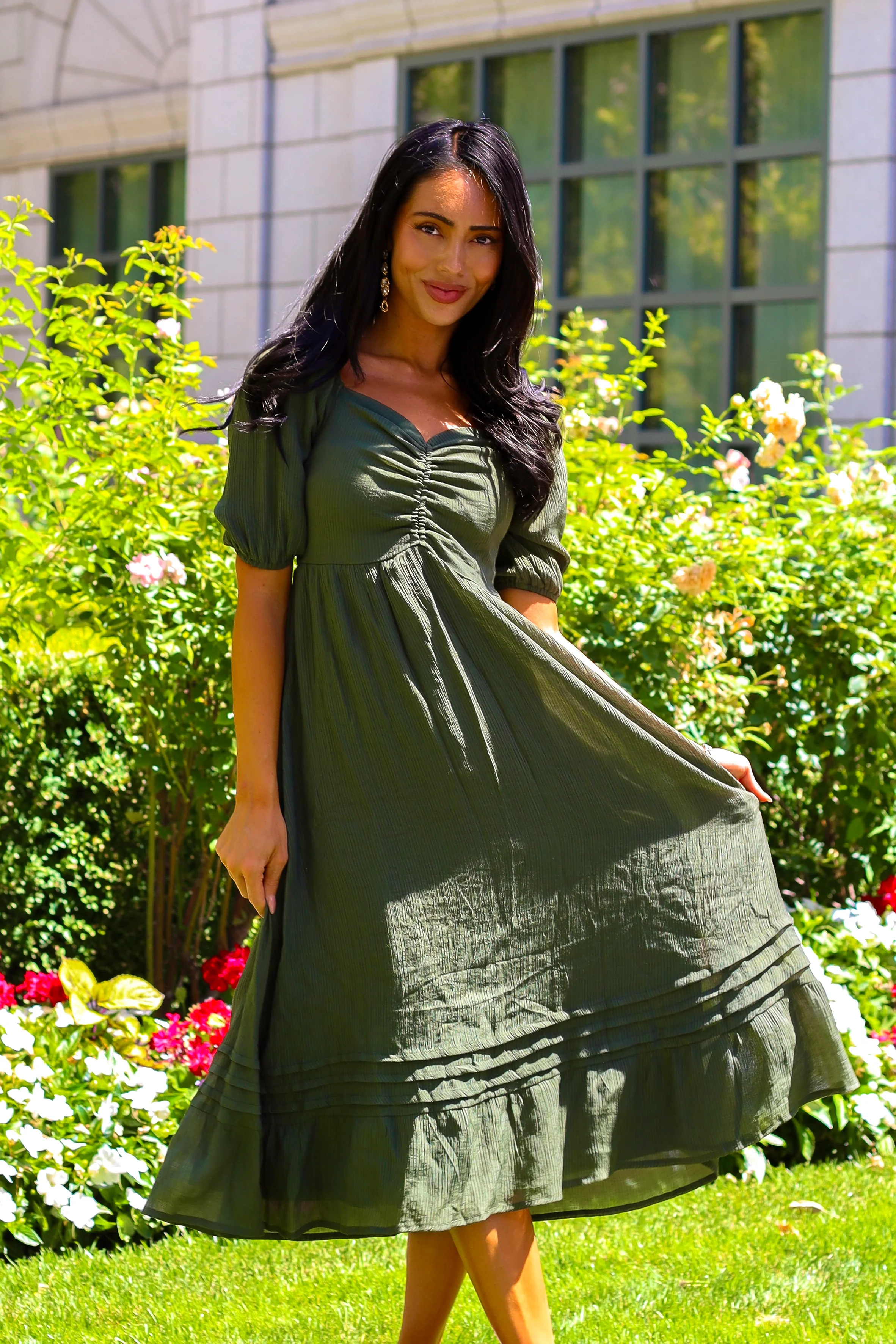 The Bronte Calla Green Dresses - XNAUWBI