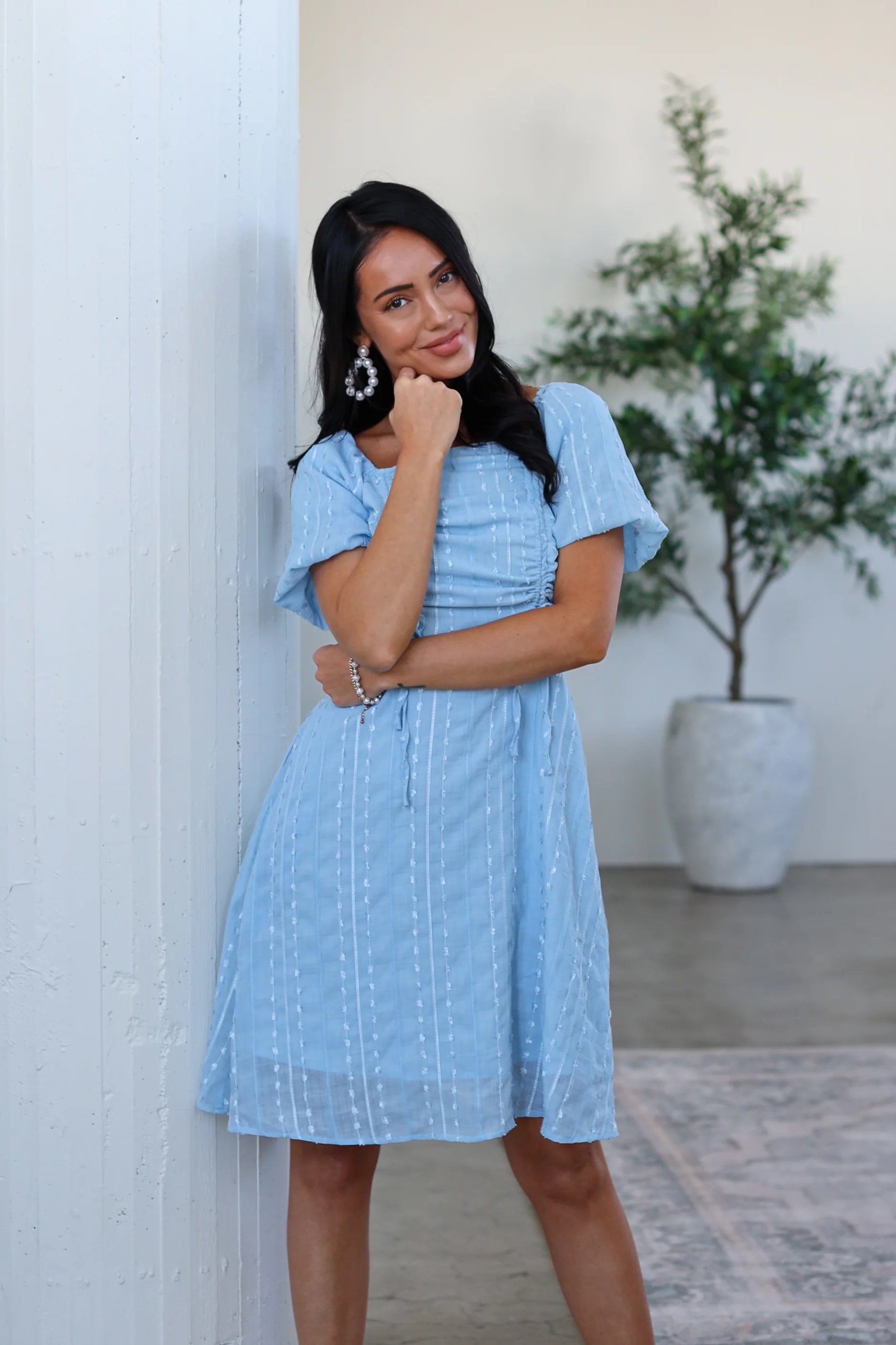 The Saylor Soft Blue Dresses - XNAUWBI