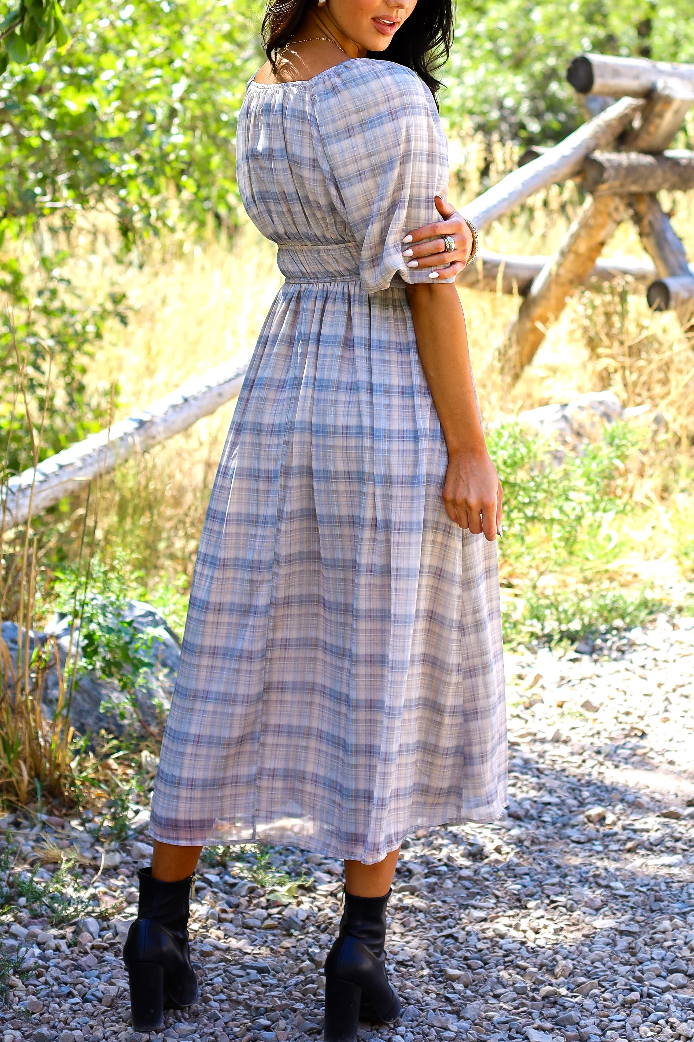 The Dyer Frosty Plaid Dresses - XNAUWBI