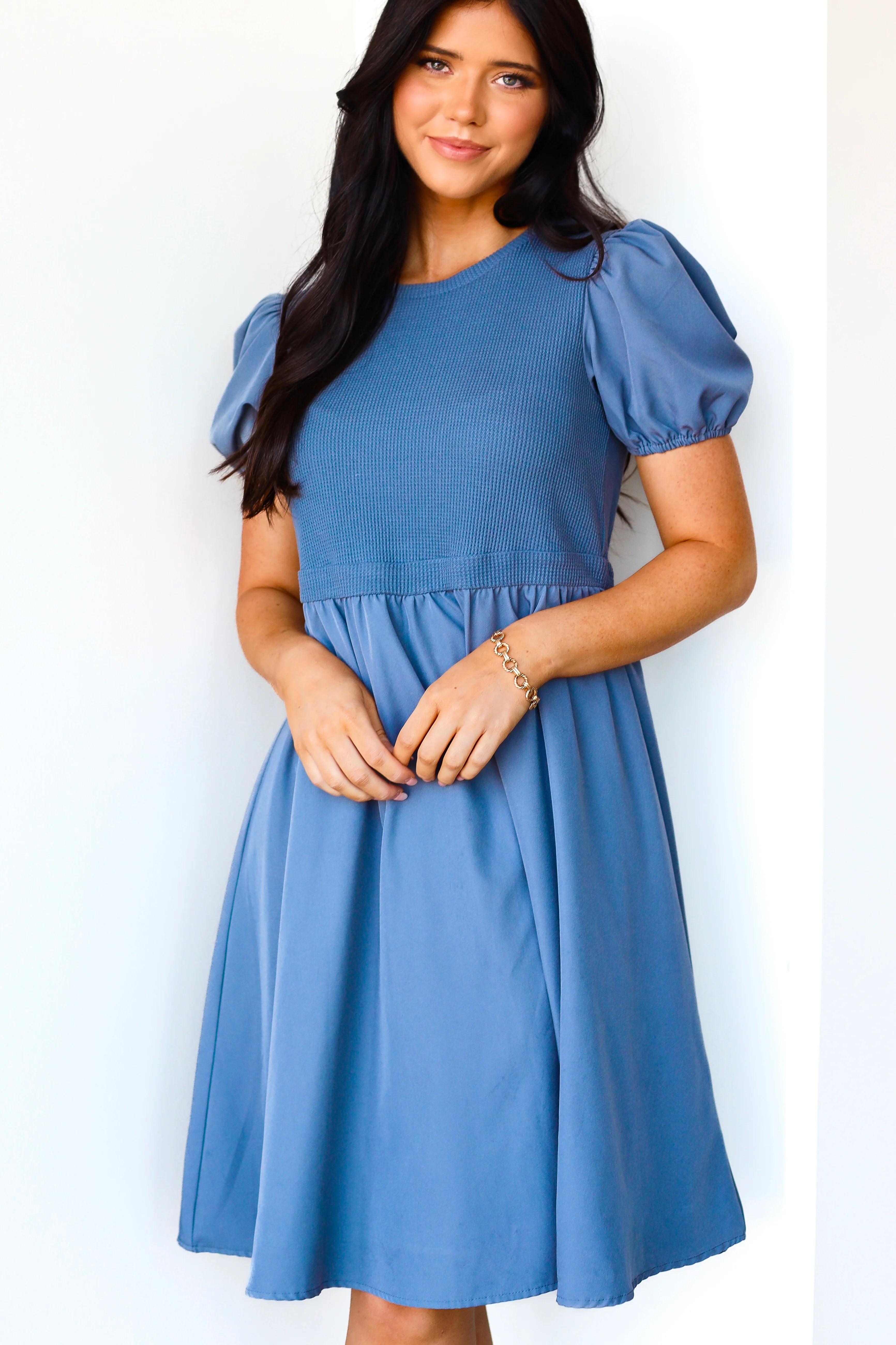 The Ophelia Cornflower Blue Dresses - XNAUWBI