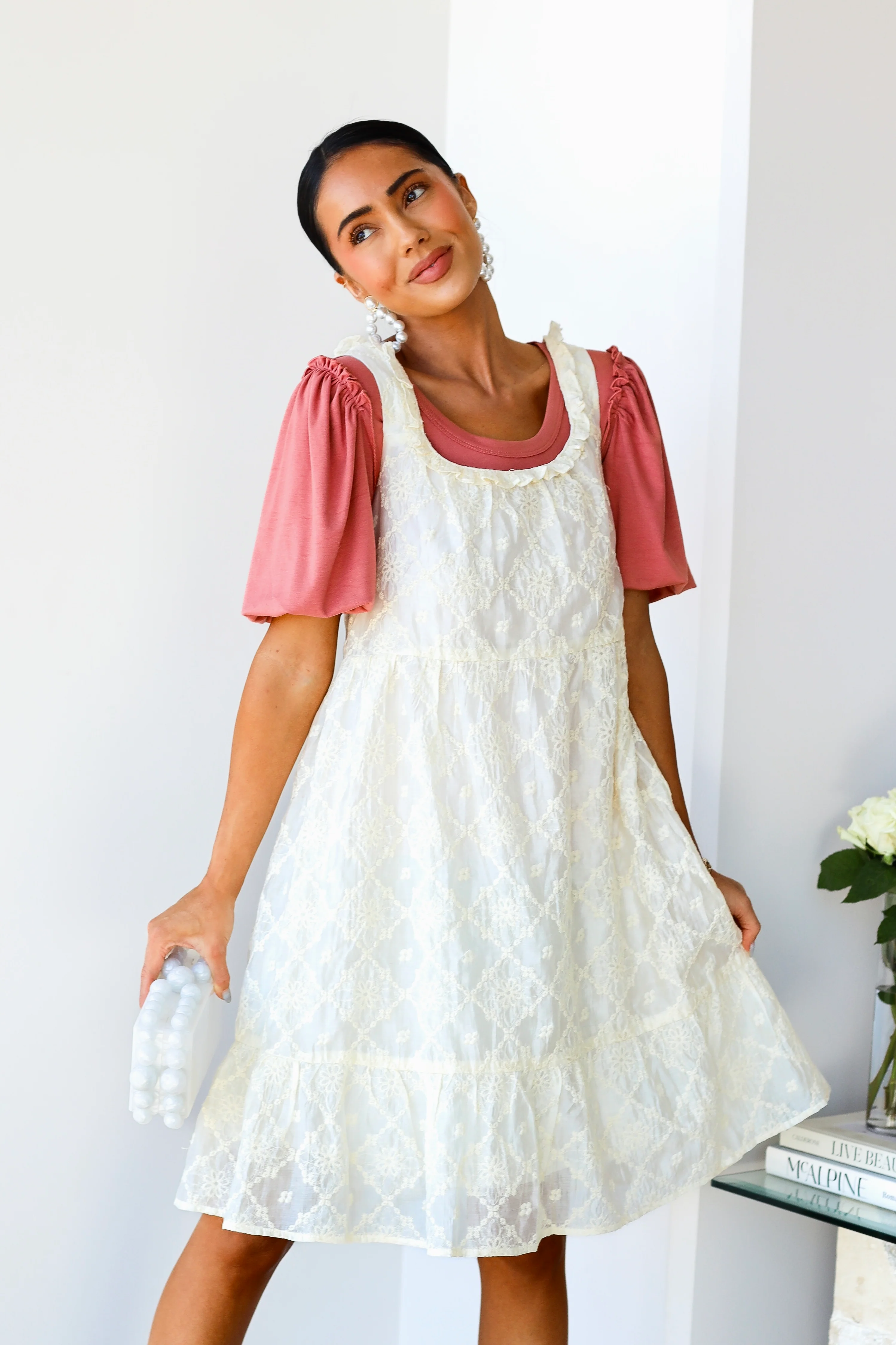 The Maddie Vintage Cream Dresses - XNAUWBI