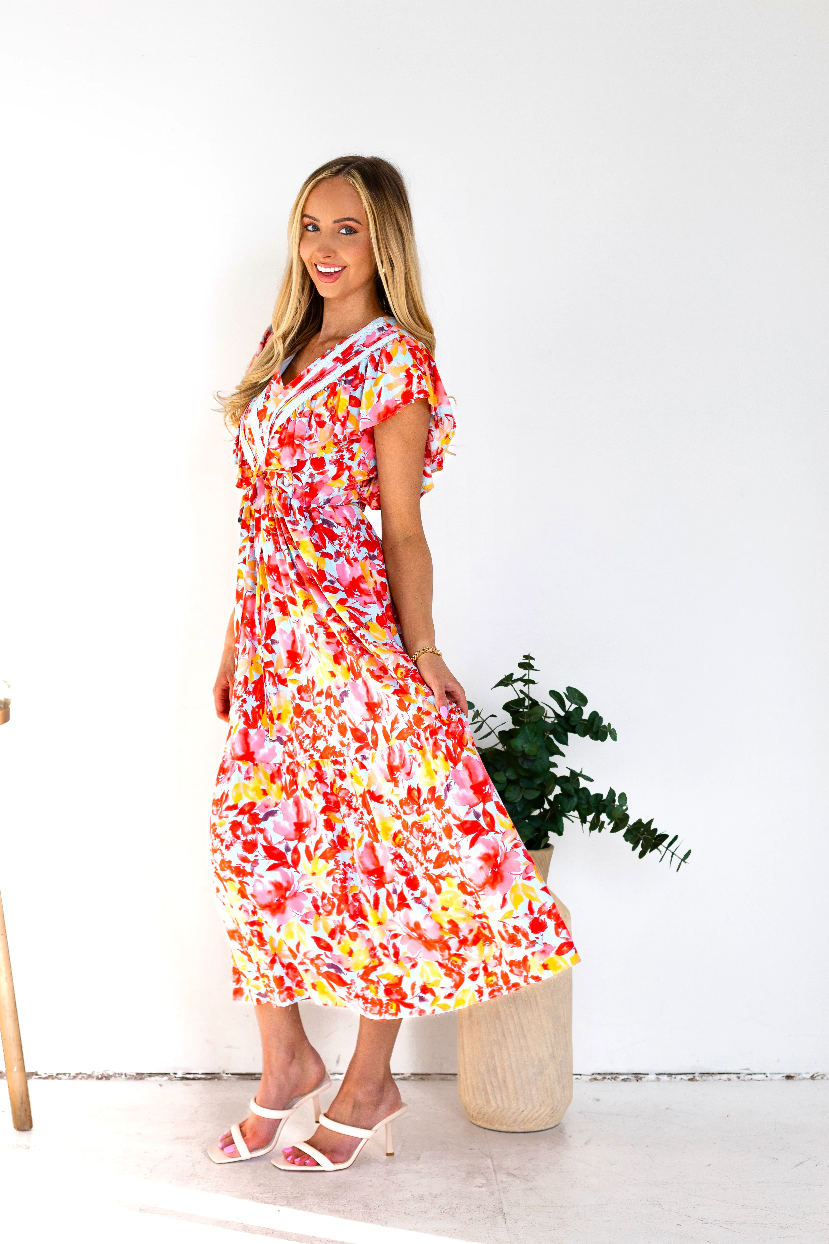 The Gem Light Blue/Pink/Taupe Dresses - XNAUWBI