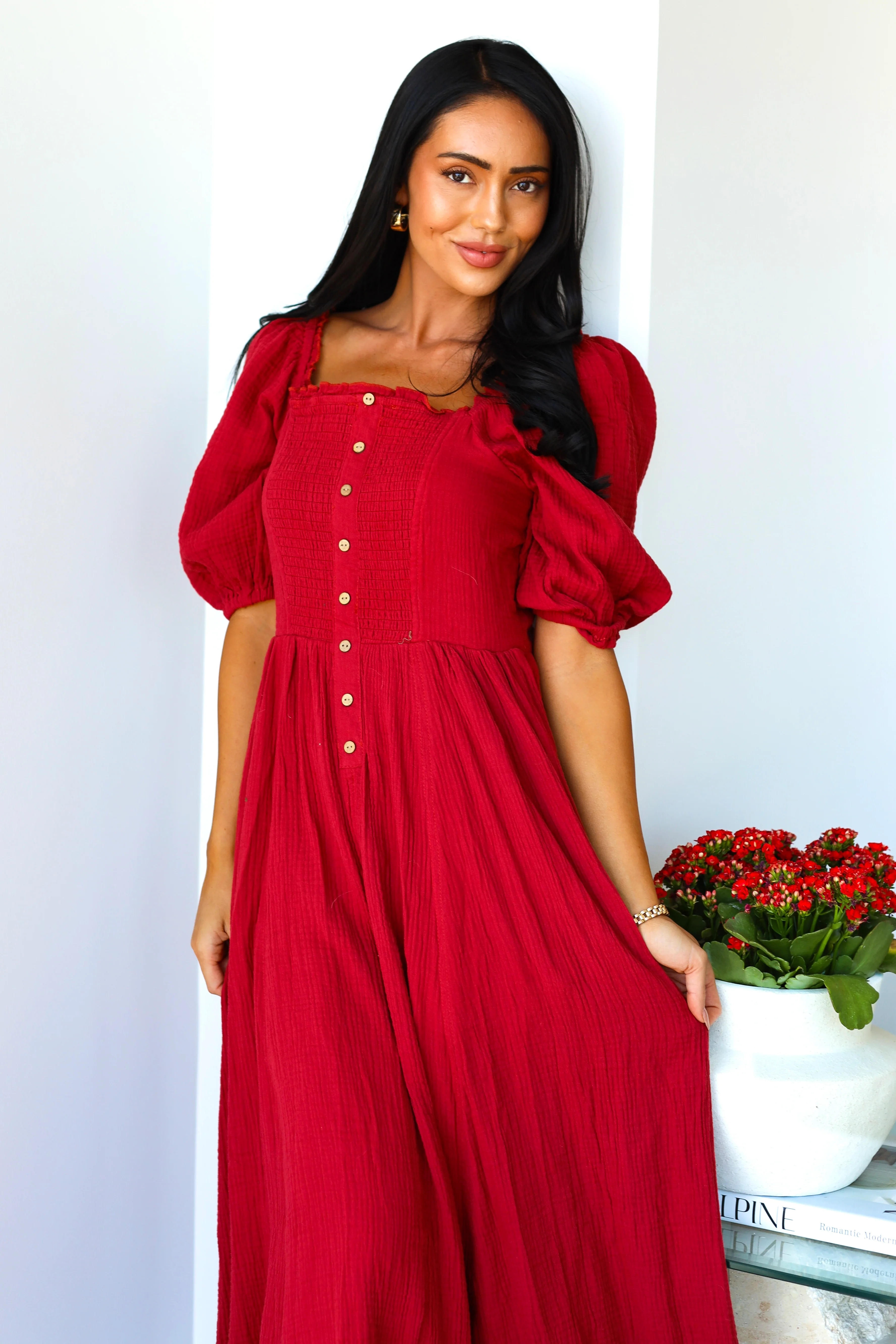 The Lylie Cranberry Dresses - XNAUWBI
