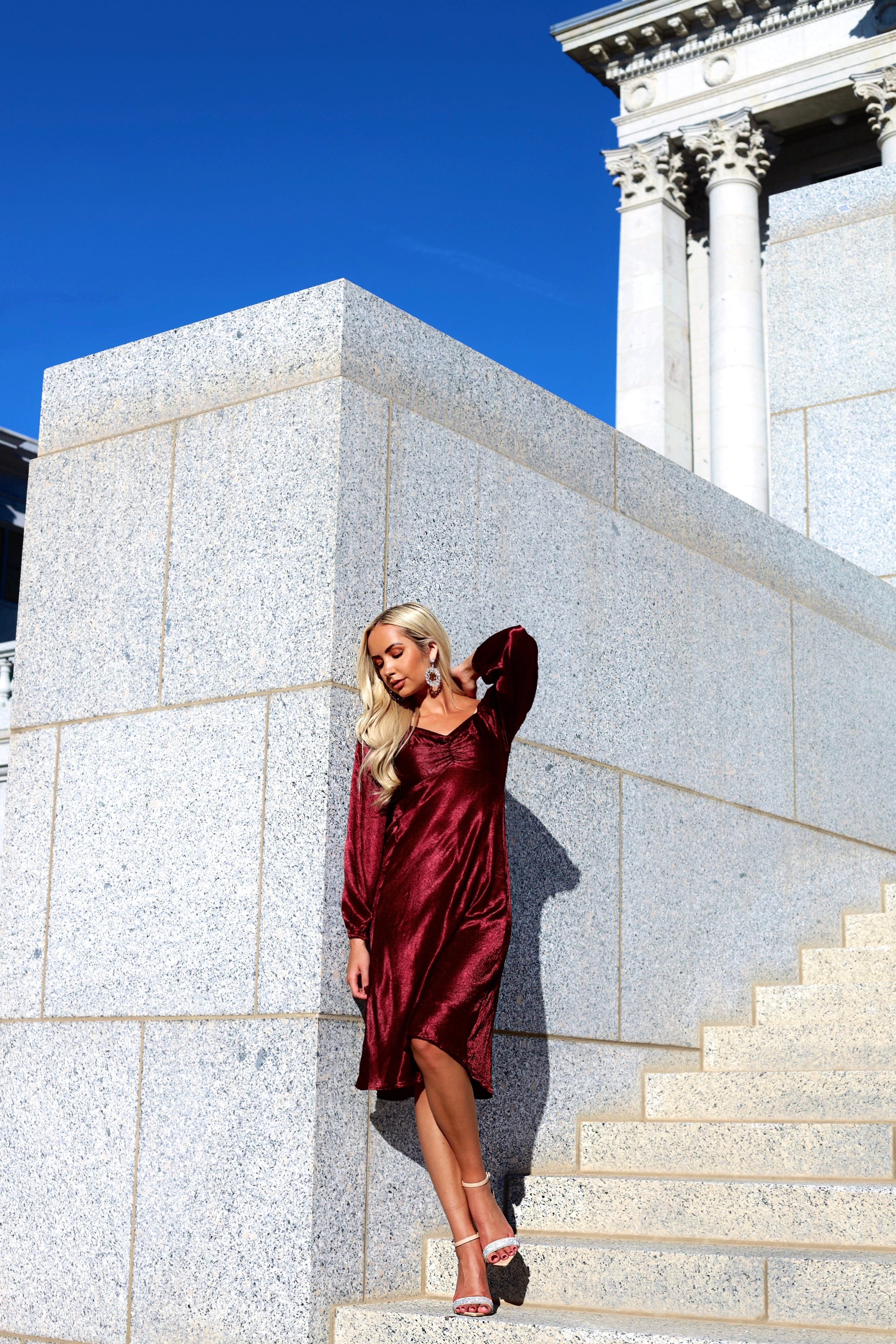 The Nellie Burgundy Dresses - XNAUWBI