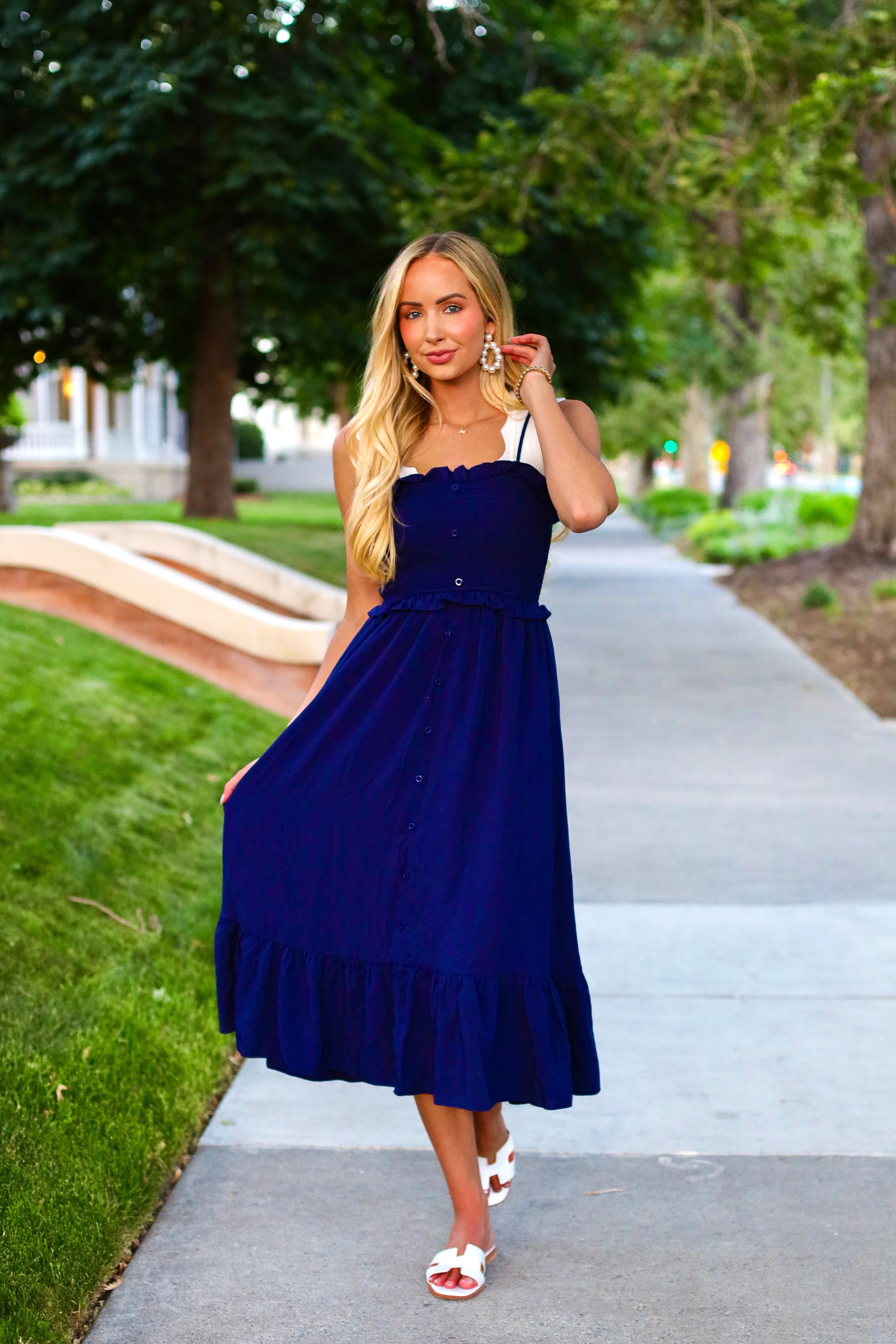 The Jones Passport Blue Dresses - XNAUWBI