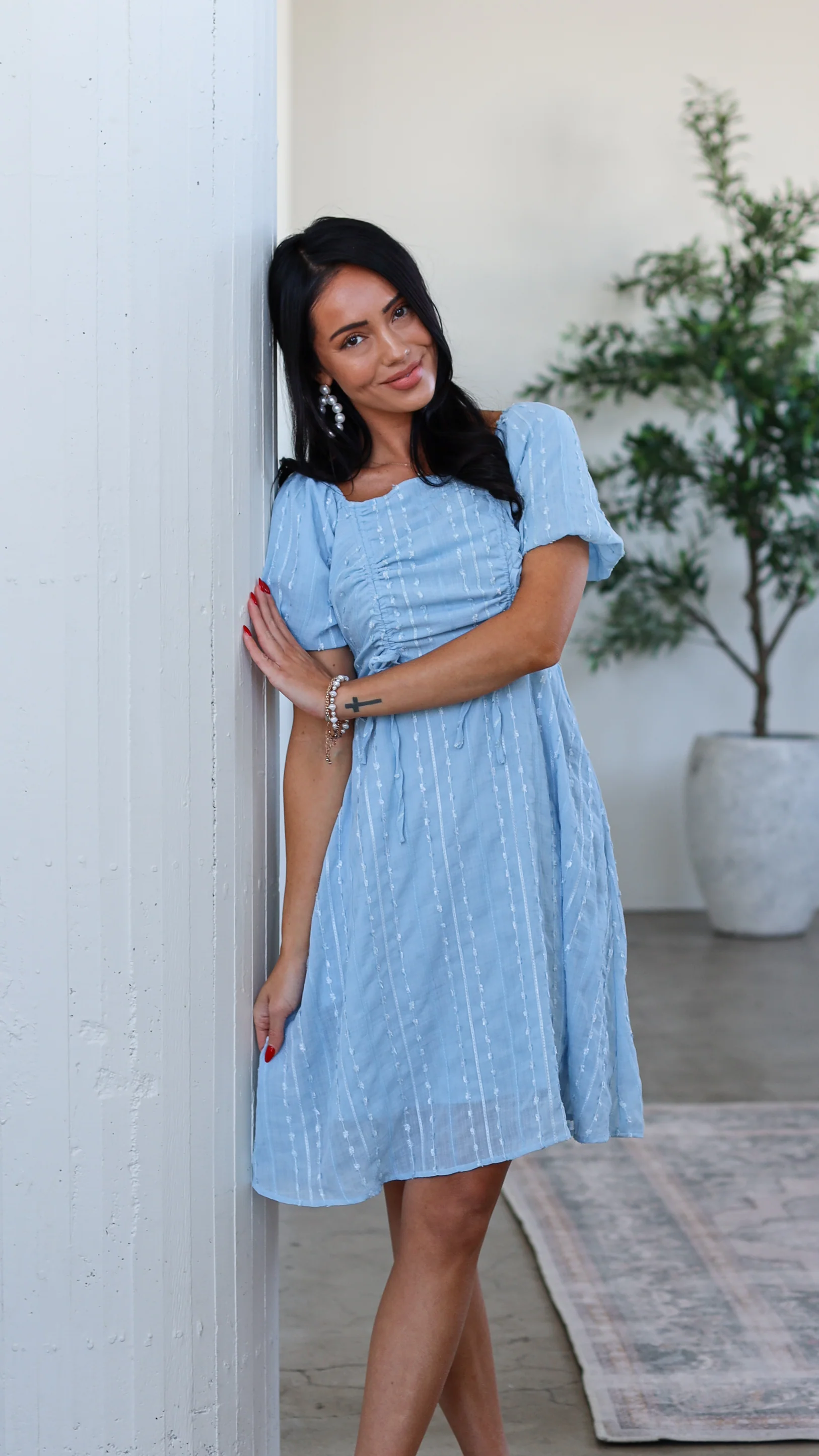 The Saylor Soft Blue Dresses - XNAUWBI