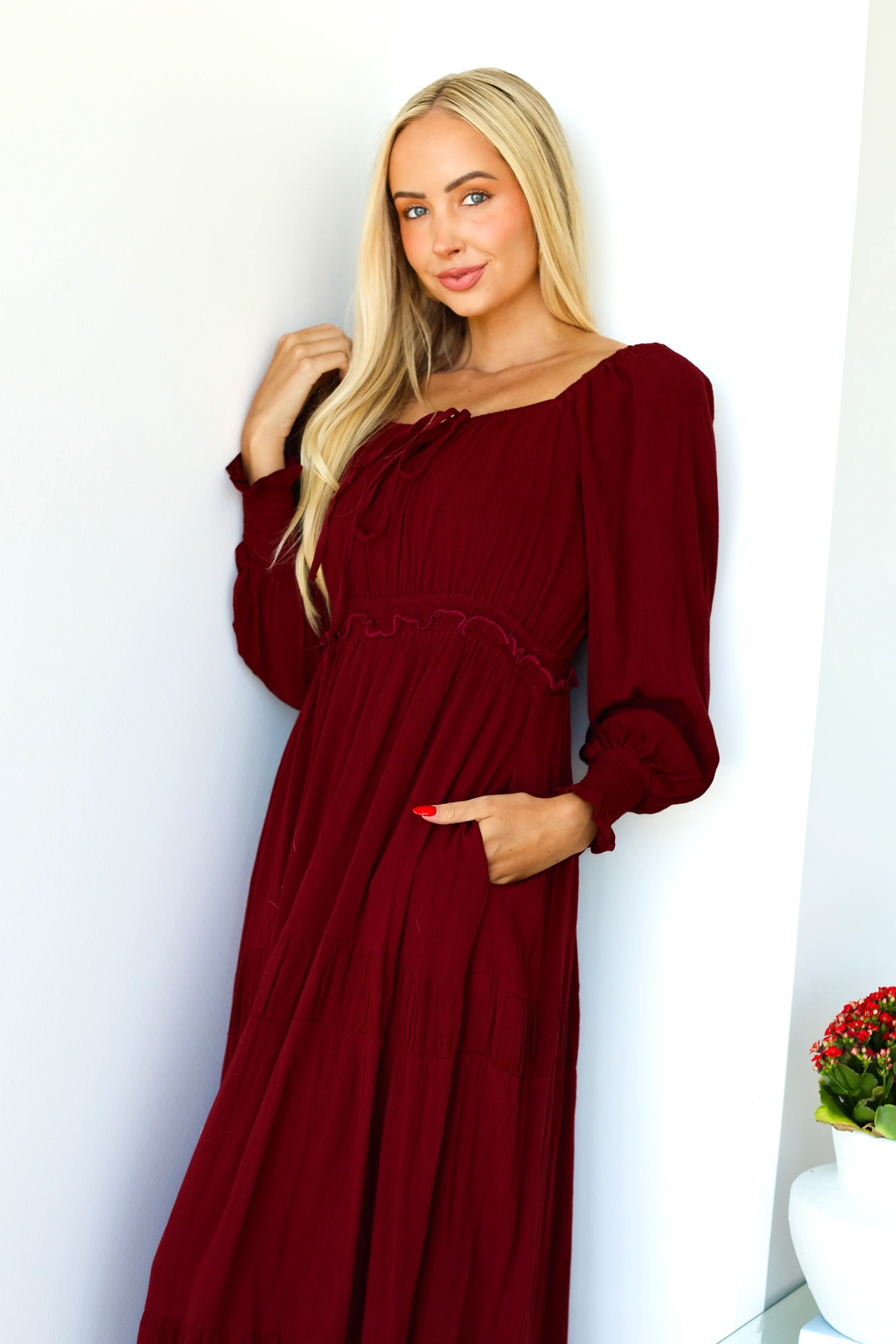 The Amalie Cherry Laquer Dresses - XNAUWBI