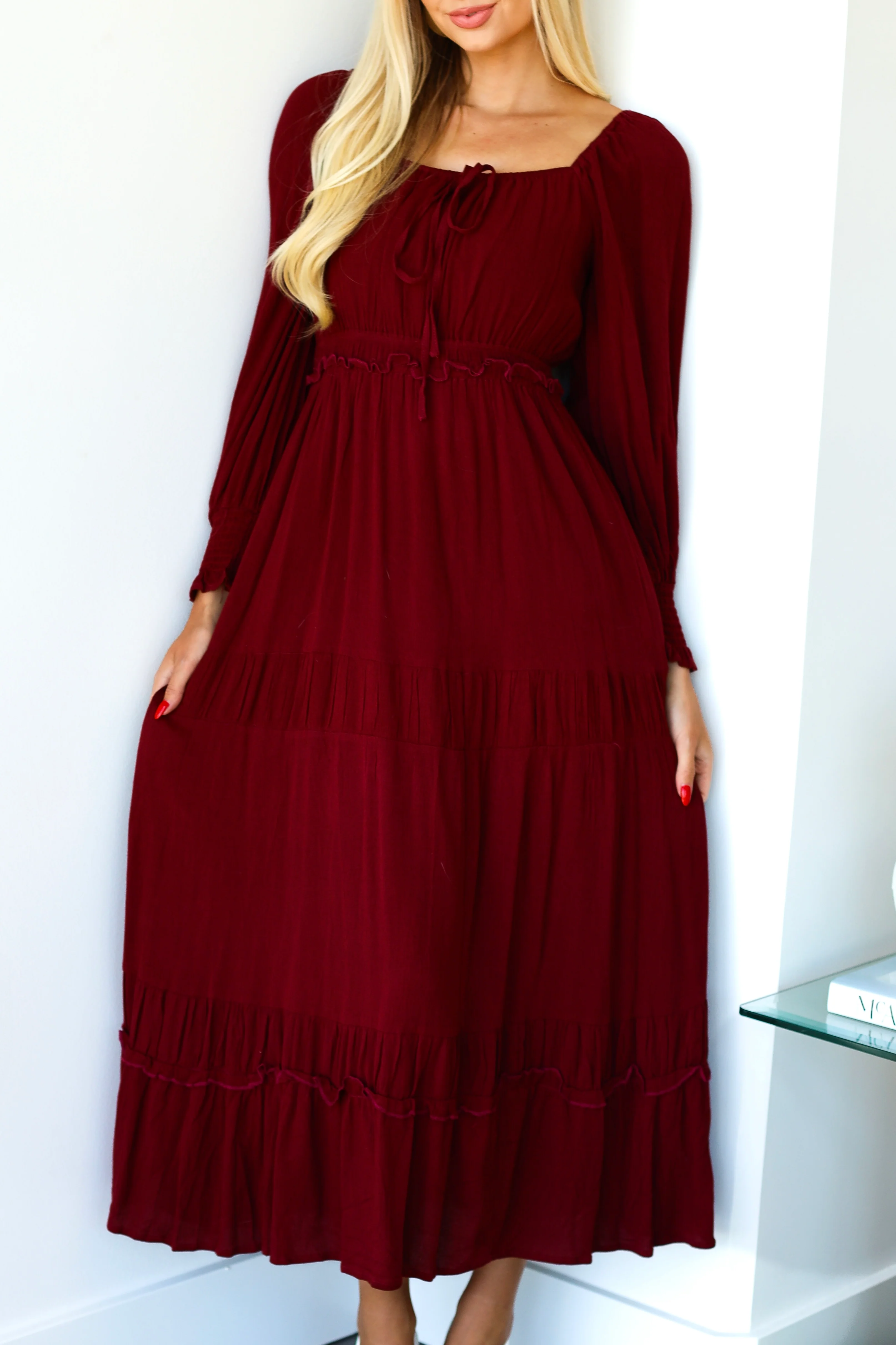 The Amalie Cherry Laquer Dresses - XNAUWBI