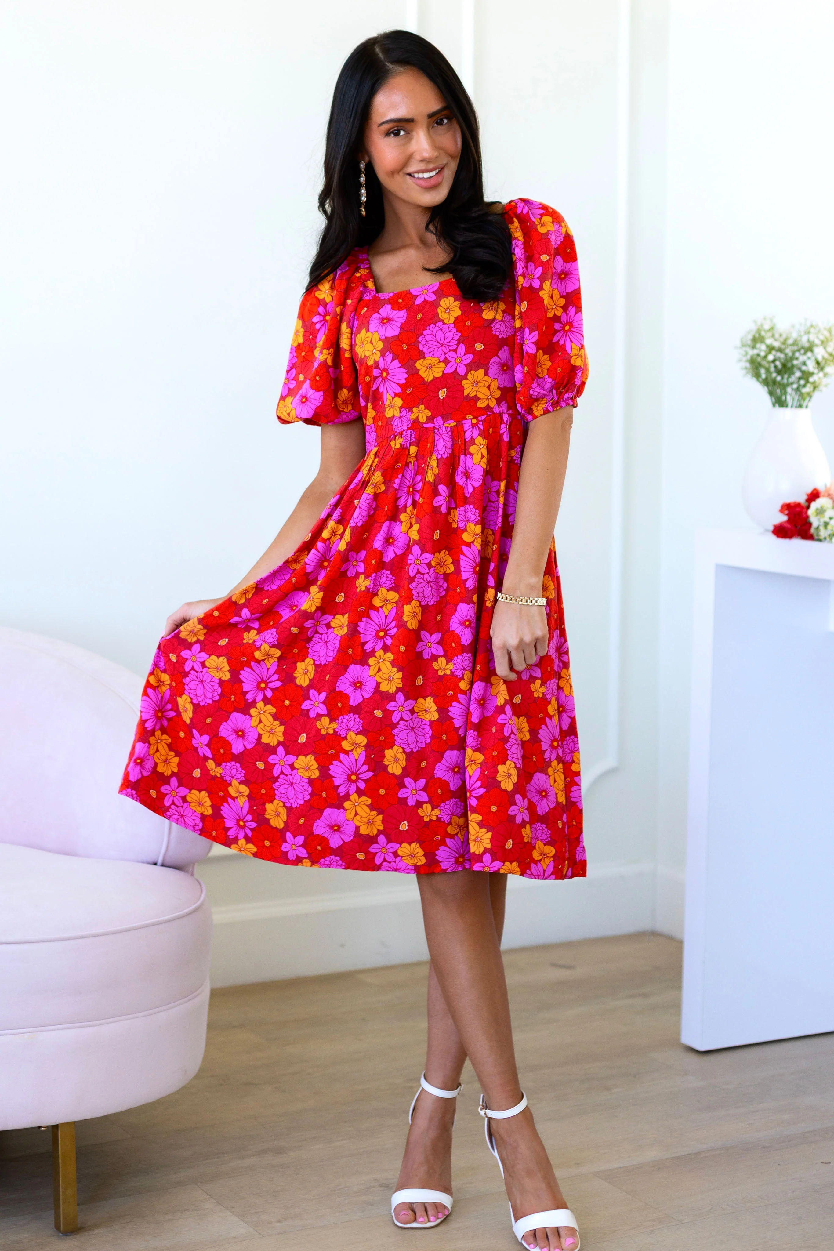 The Jaceline Dusty Red/Lavender/Peach Dresses - XNAUWBI