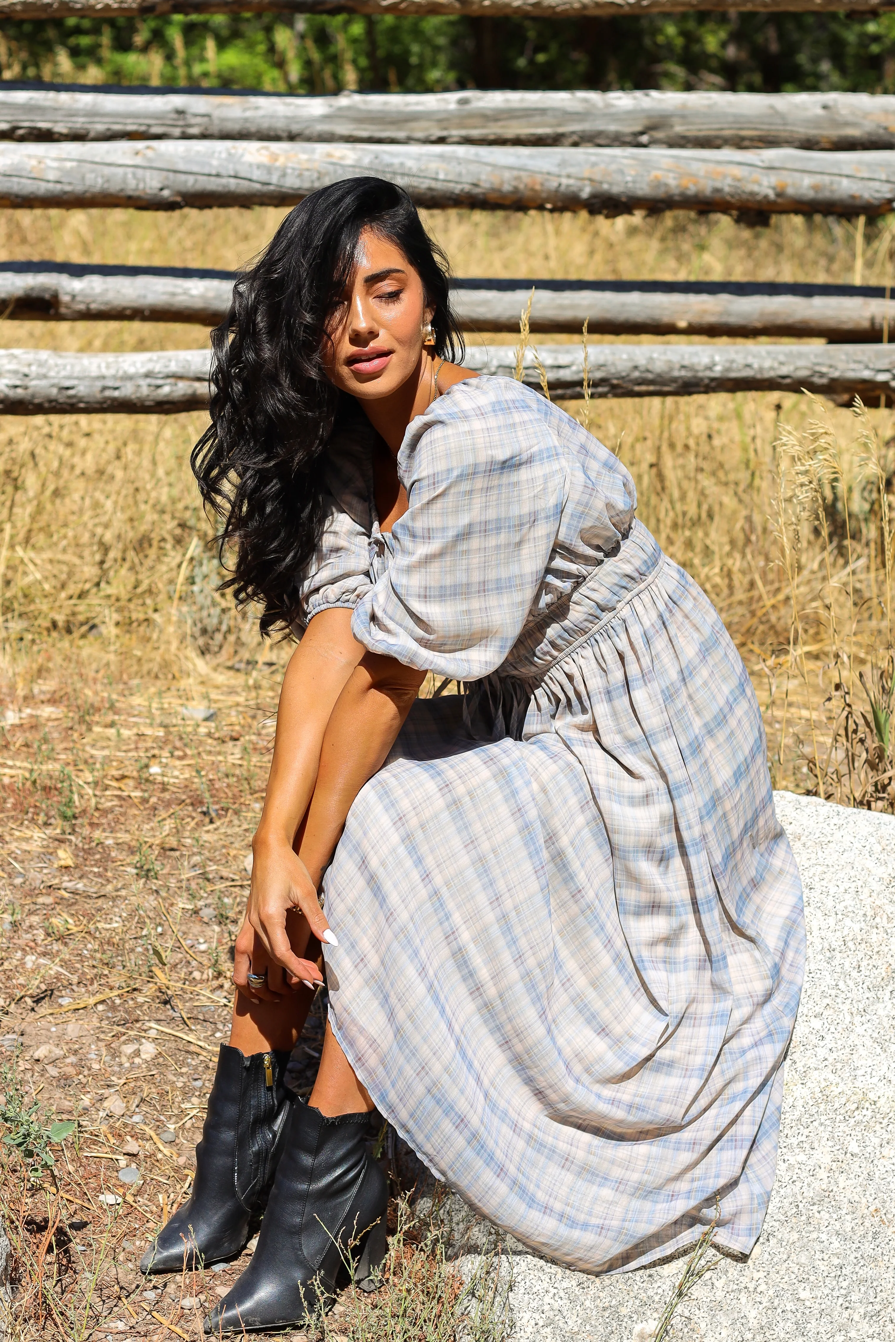 The Dyer Frosty Plaid Dresses - XNAUWBI