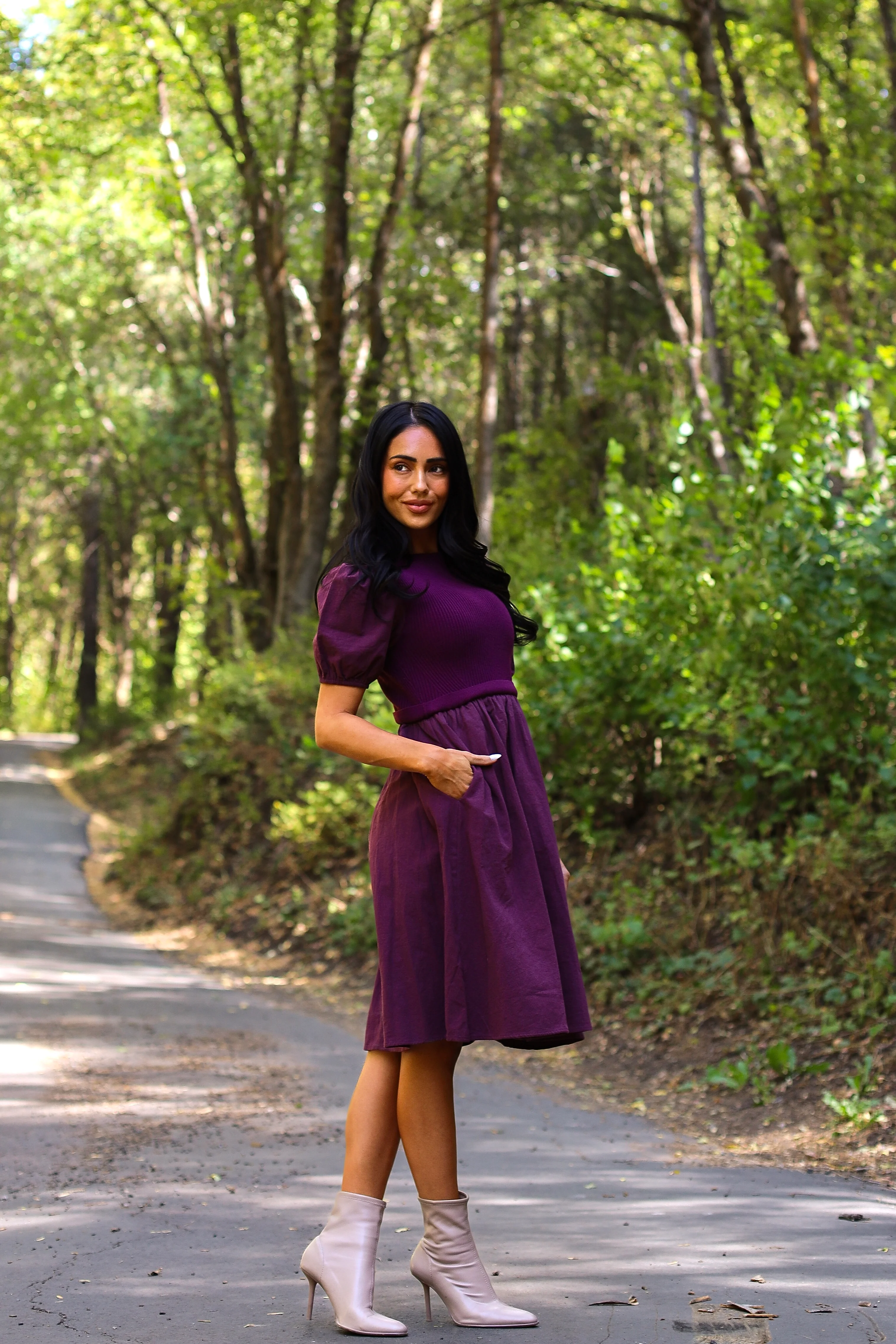 The Rosalie Grape Dresses - XNAUWBI