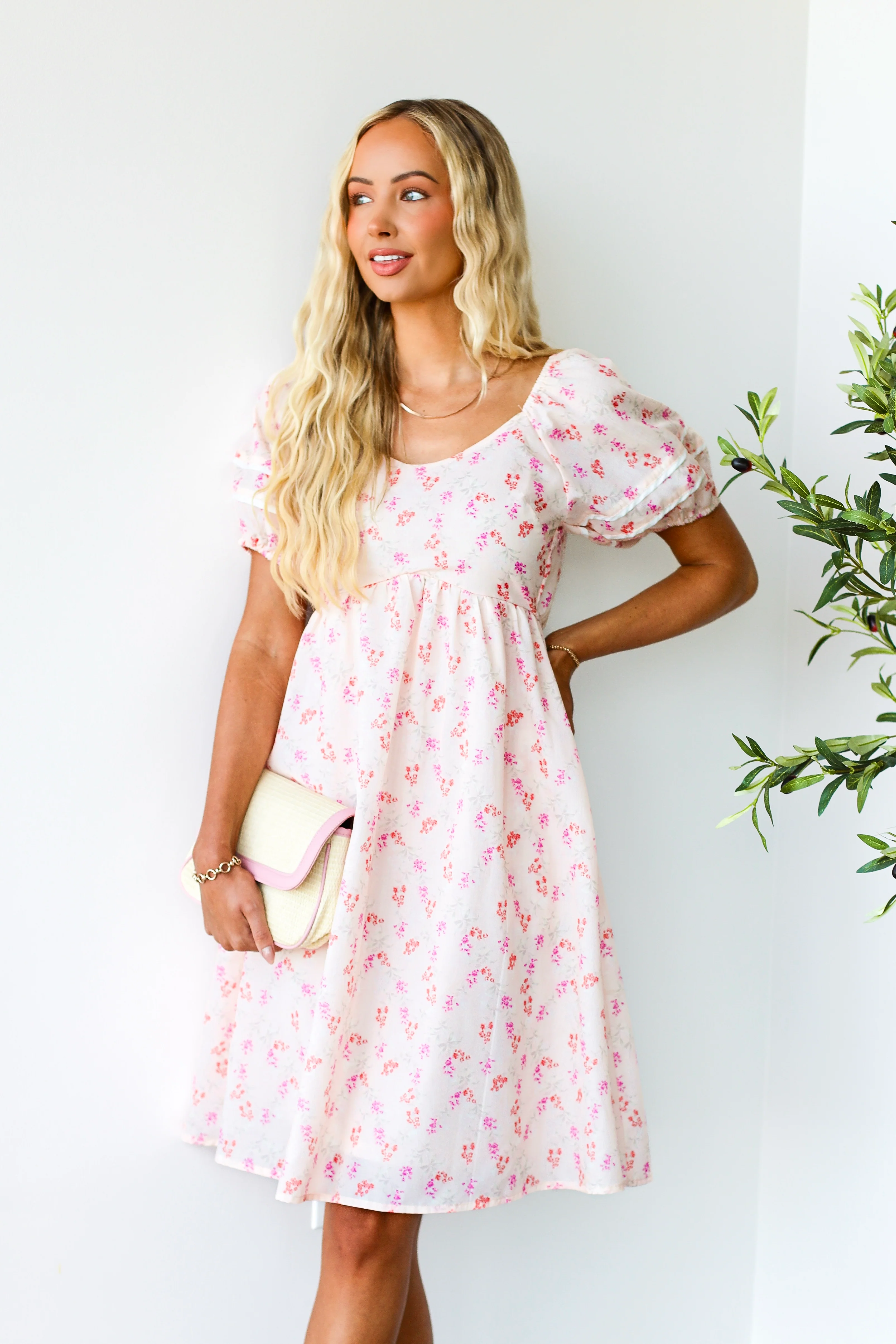 The Brigetta Blush Floral Dresses - XNAUWBI