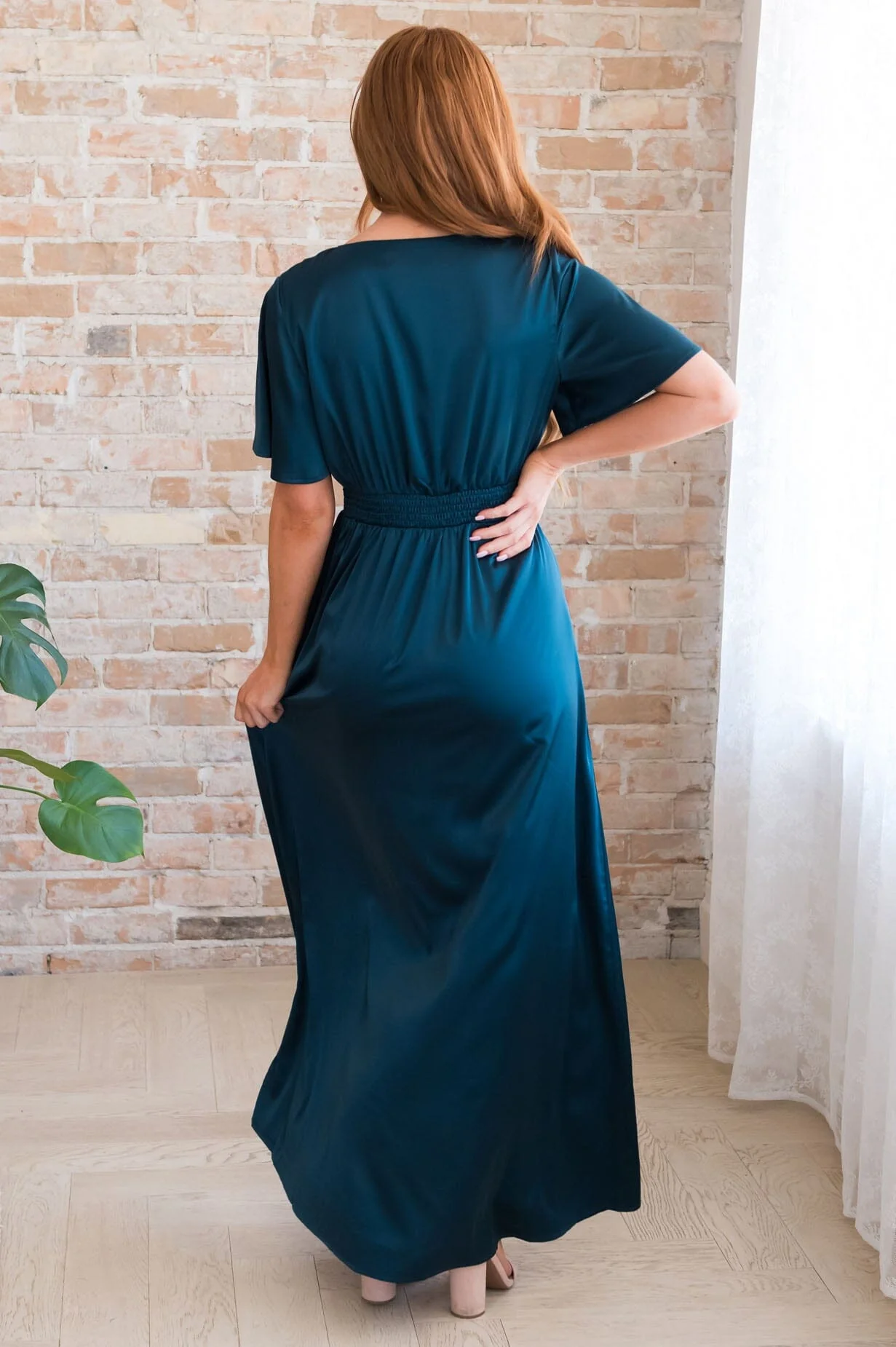 The Mabelyn Dark Teal Matte Satin Dresses - XNAUWBI