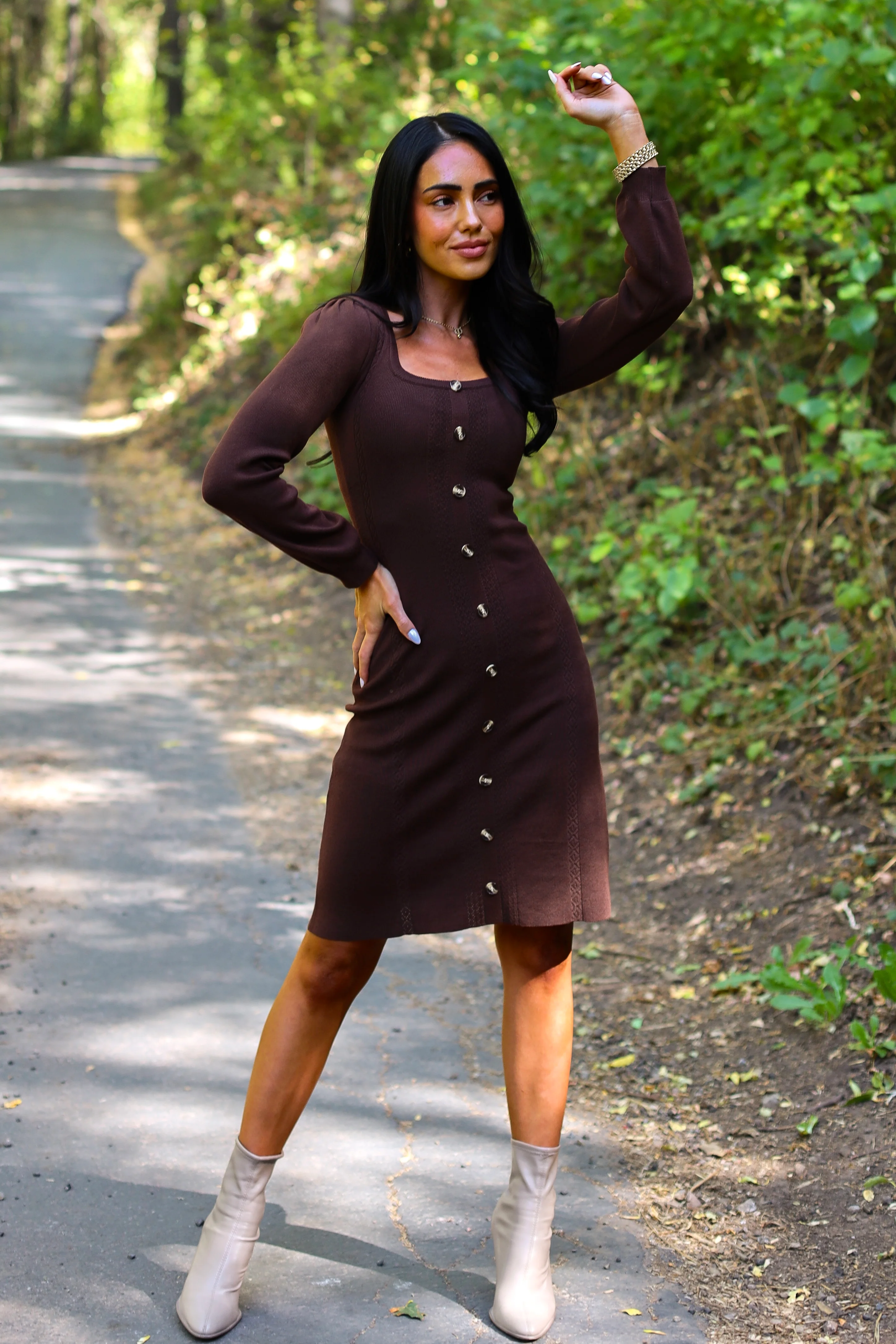 The Jodi Walnut Dresses - XNAUWBI