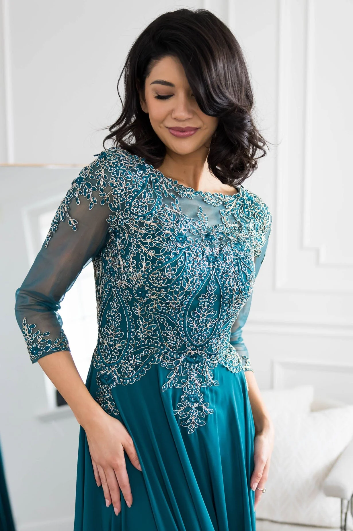 The Aurora Rich Teal Dresses - XNAUWBI