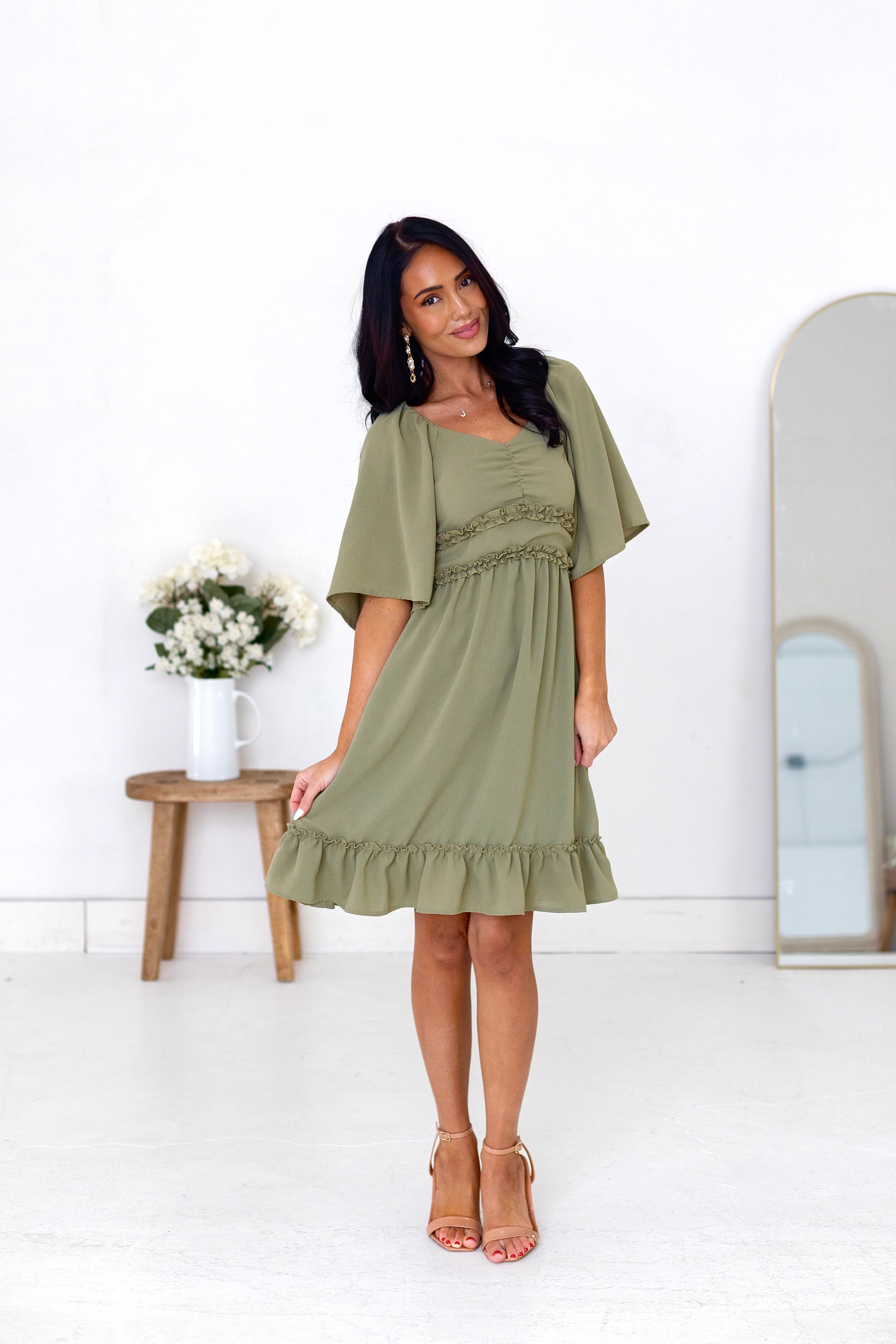 The Maya Pistachio Glow Dresses - XNAUWBI