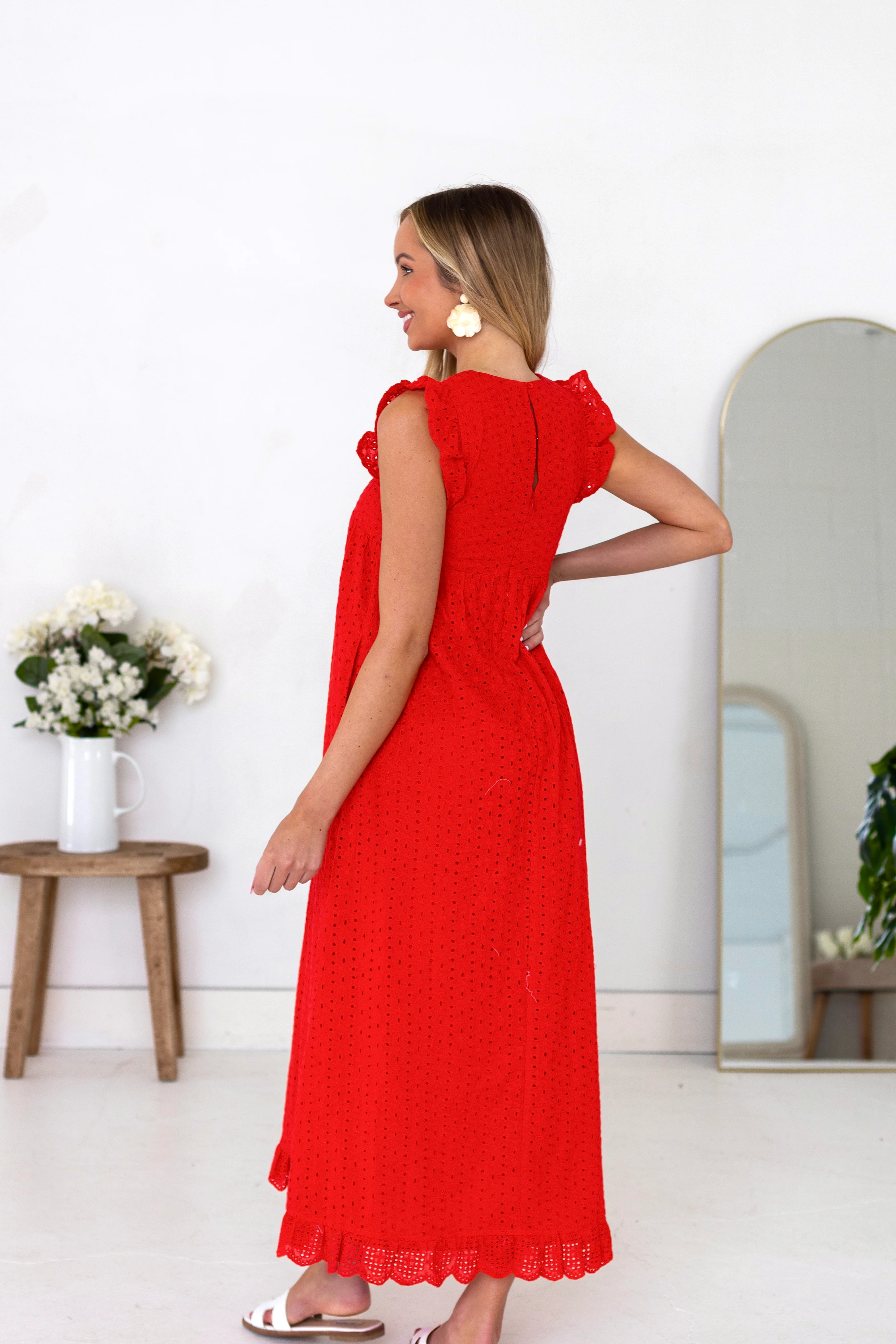 The Dutton Hibiscus Eyelet Dresses - XNAUWBI