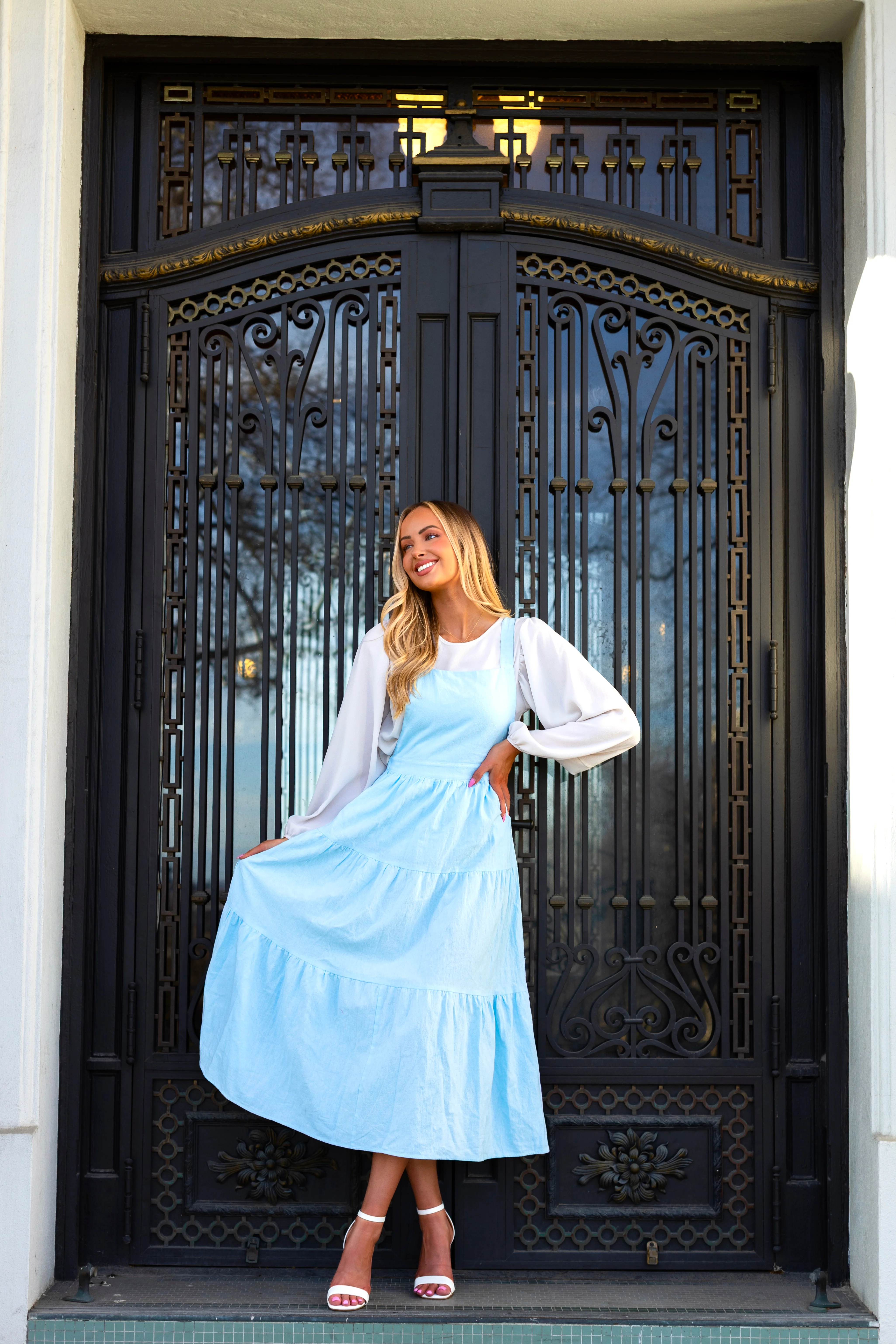 The Camdyn Pastel Blue Dresses - XNAUWBI