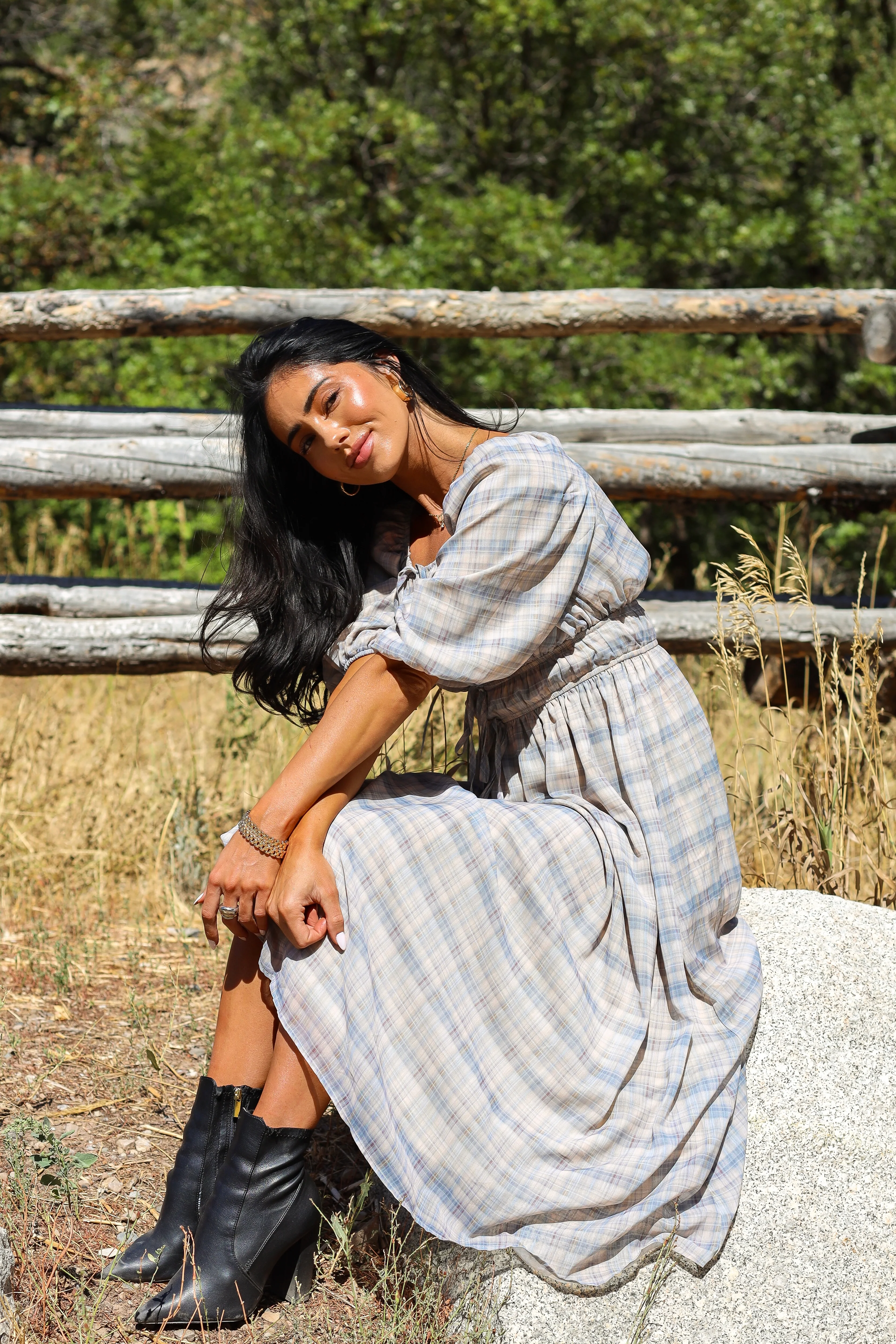 The Dyer Frosty Plaid Dresses - XNAUWBI