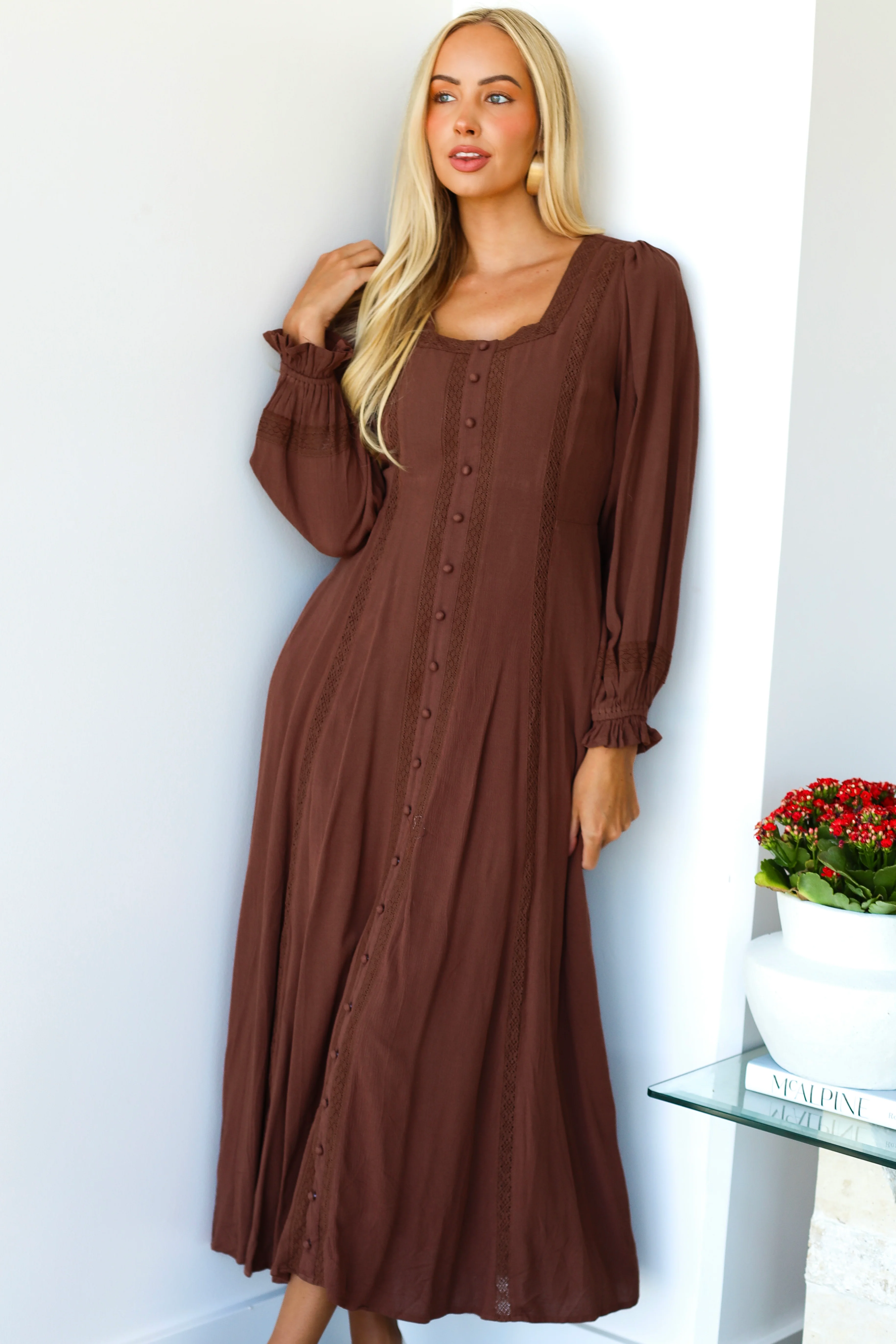 The Brett Chocolate Dresses - XNAUWBI