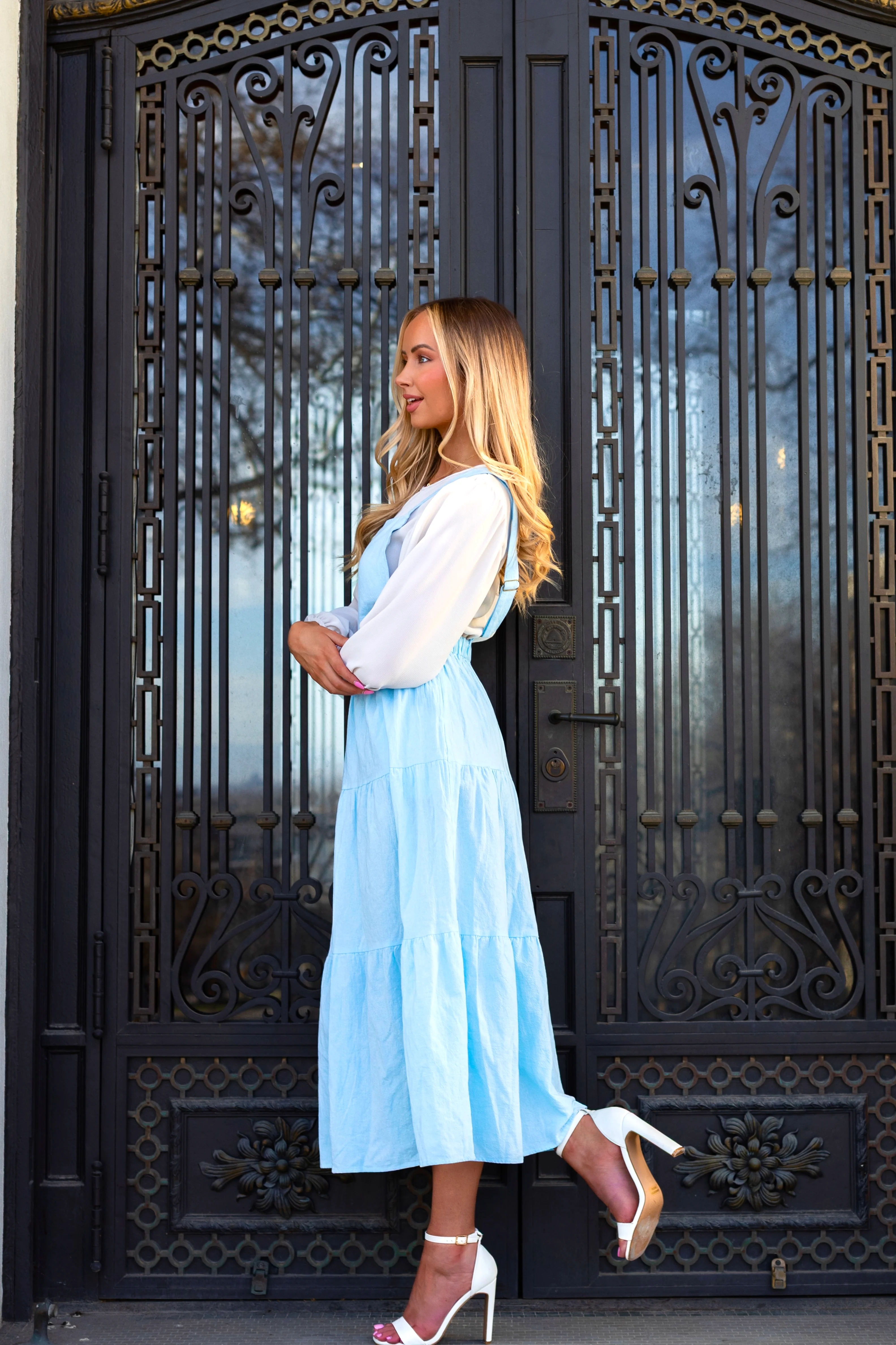 The Camdyn Pastel Blue Dresses - XNAUWBI