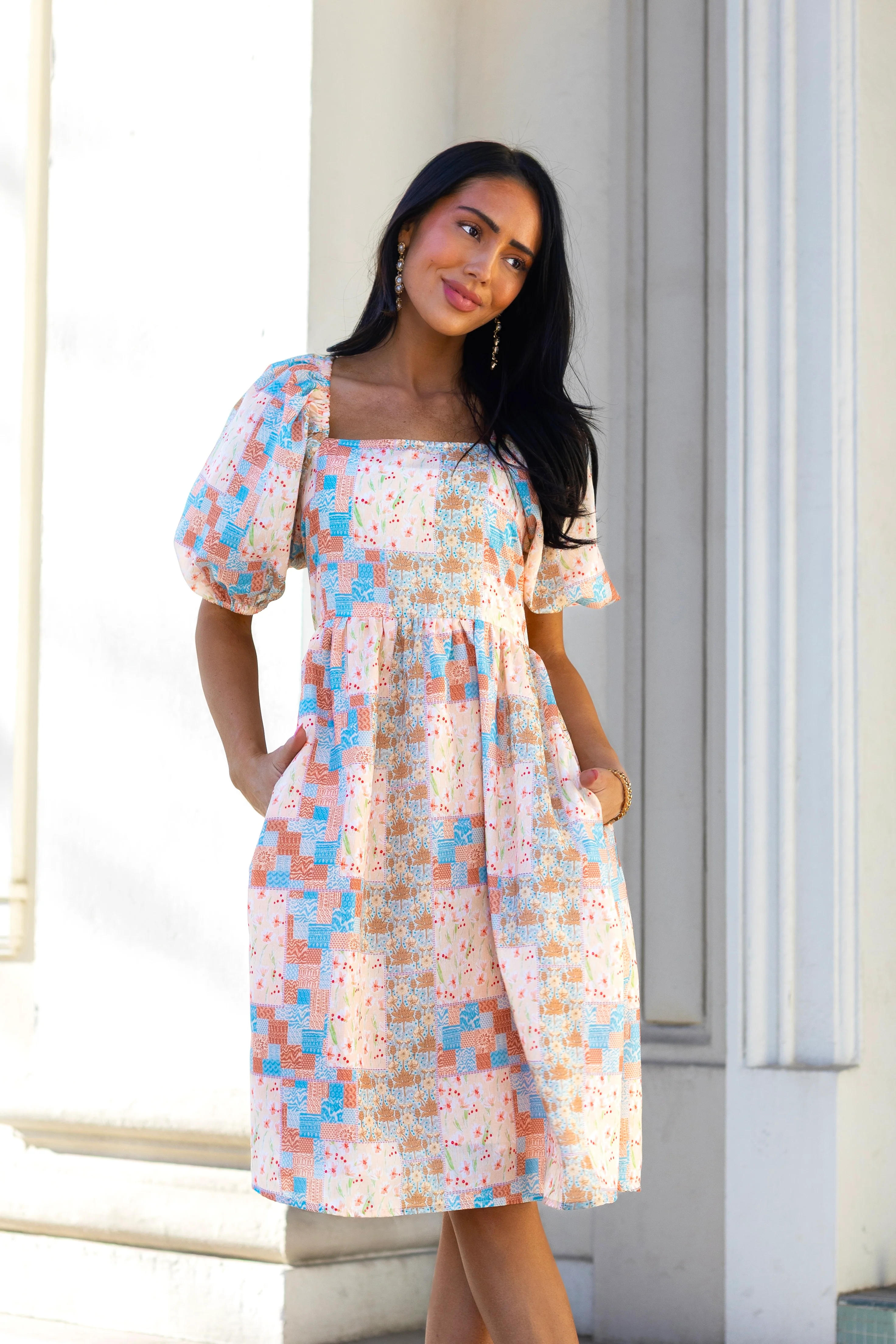 The Gemma Patchwork Floral Dresses - XNAUWBI