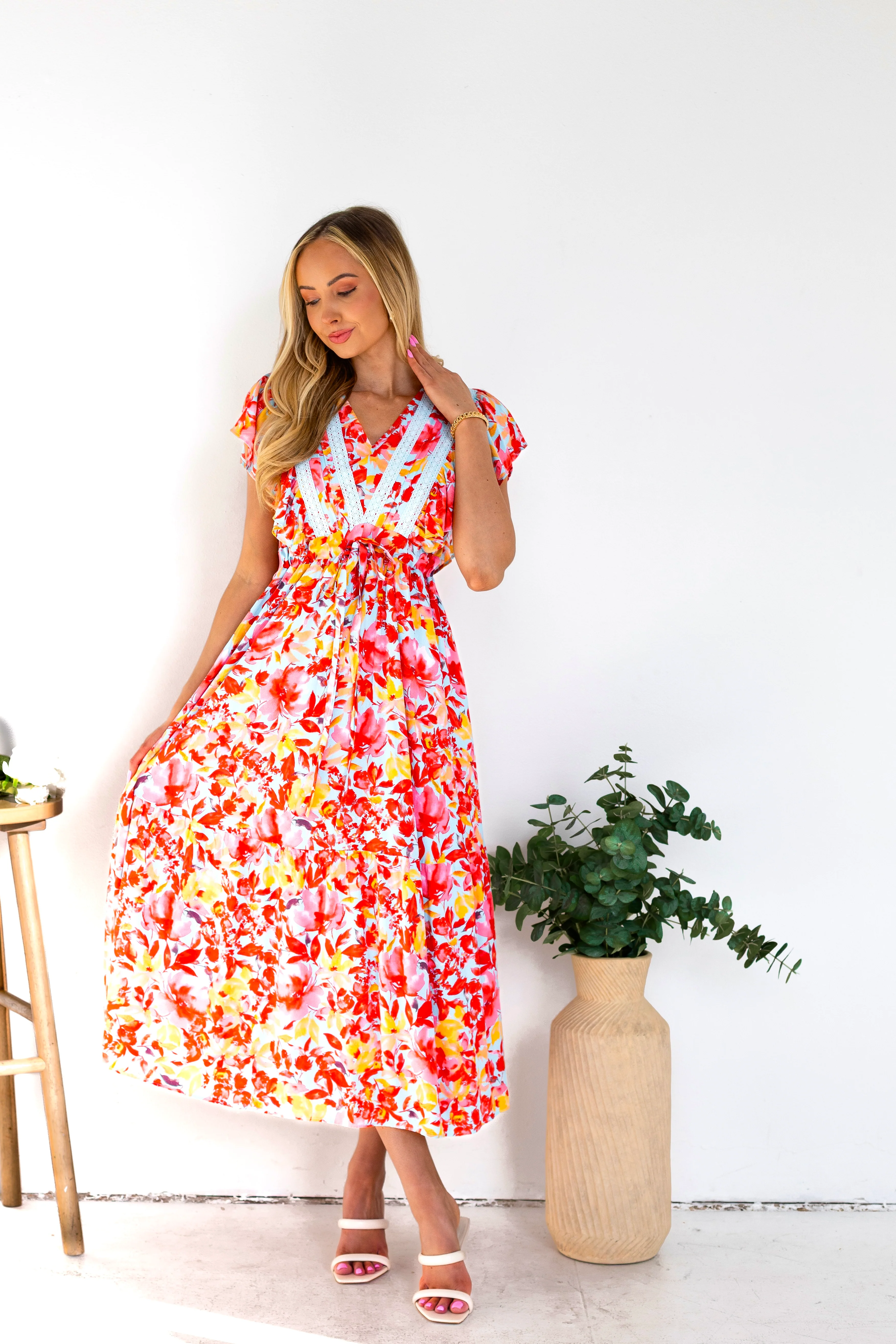 The Gem Light Blue/Pink/Taupe Dresses - XNAUWBI